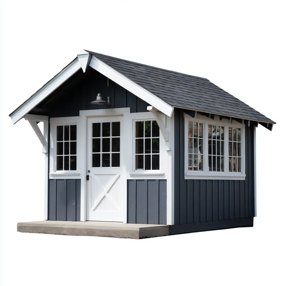 Casetta da giardino in legno 300x250x280 cm - Grigio/Bianco - Design classico-Interaviro