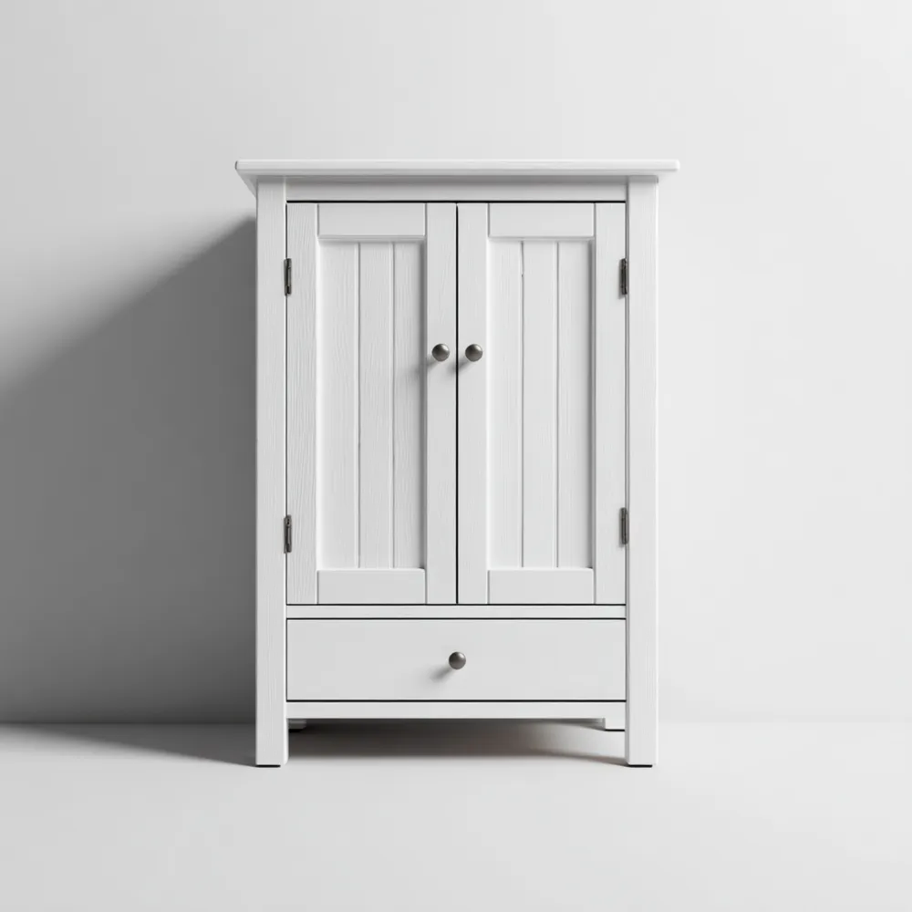 Mobile contenitore in legno 80x40x100 cm – Bianco – Design Moderno-Interaviro