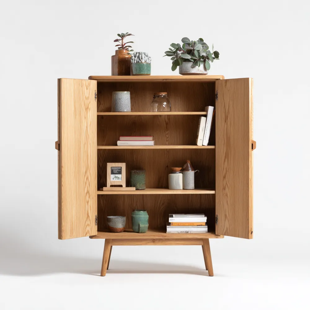 Credenza in Legno Massello 90x40x150 cm – Design Scandinavo-Interaviro