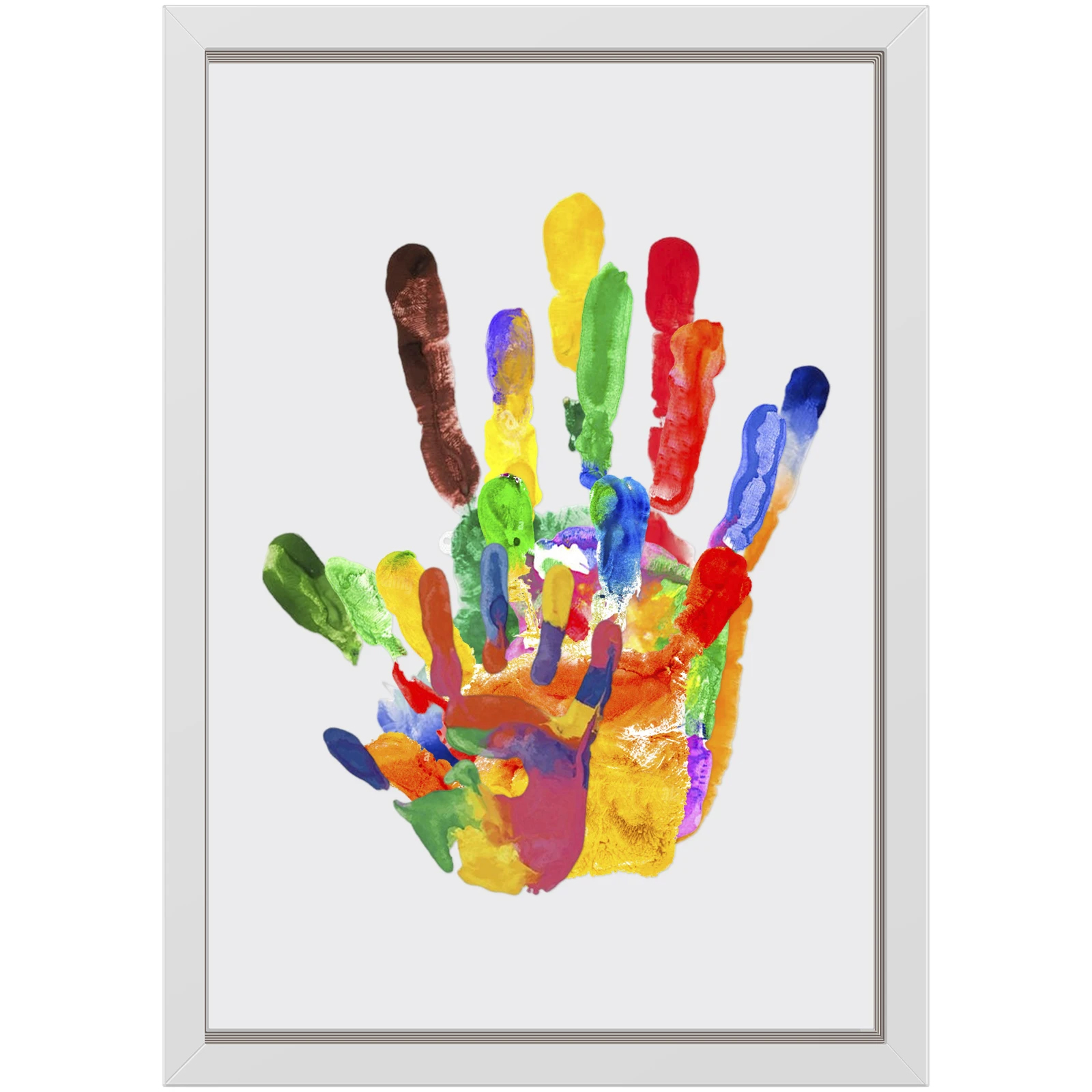 Custom Family Overlapping Handprint Shadow Box – DIY Modern Keepsake Frame & Personalized Generational Art 🖐️🌈