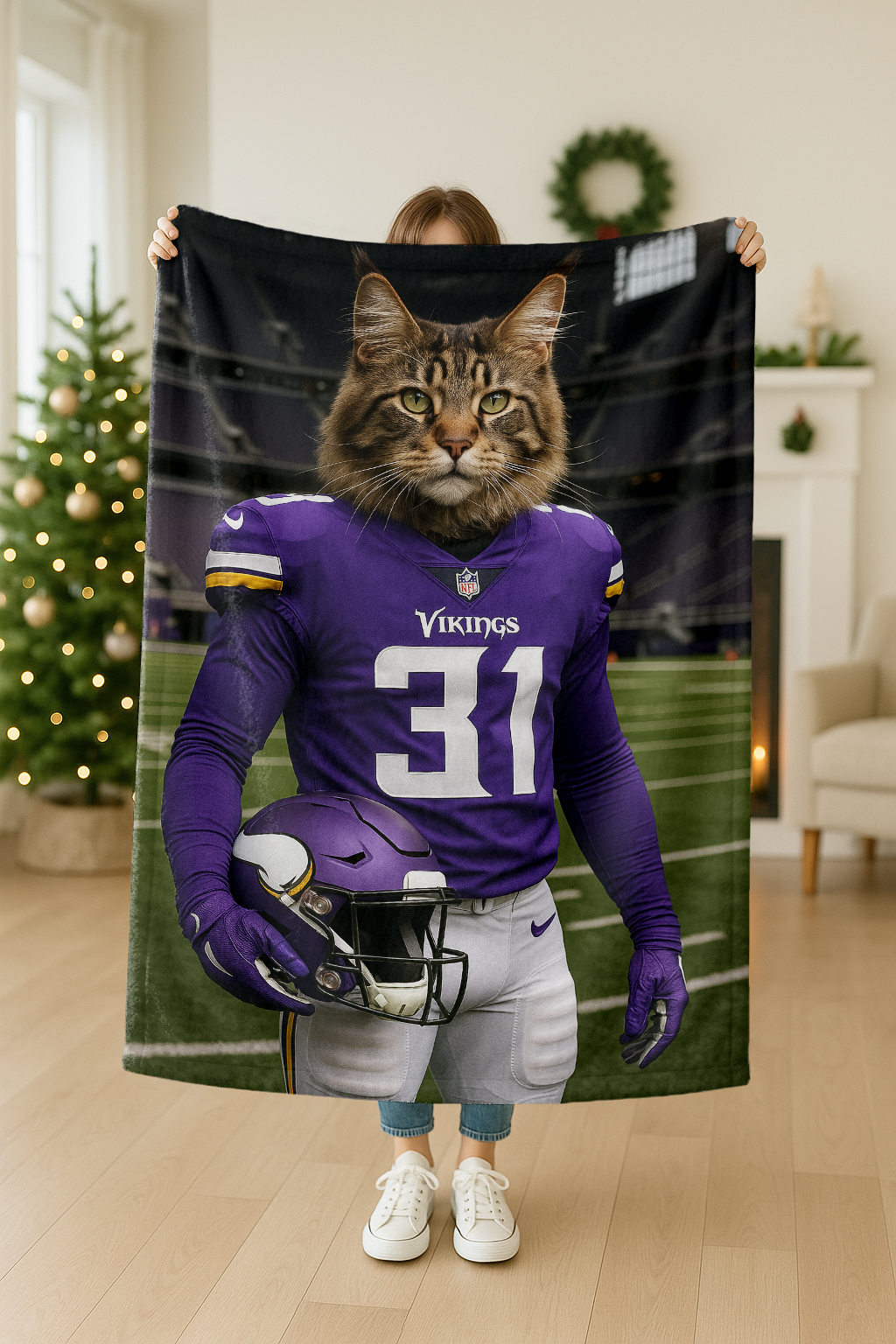 Hand-Painted Custom American Football Pet Blankets🏈