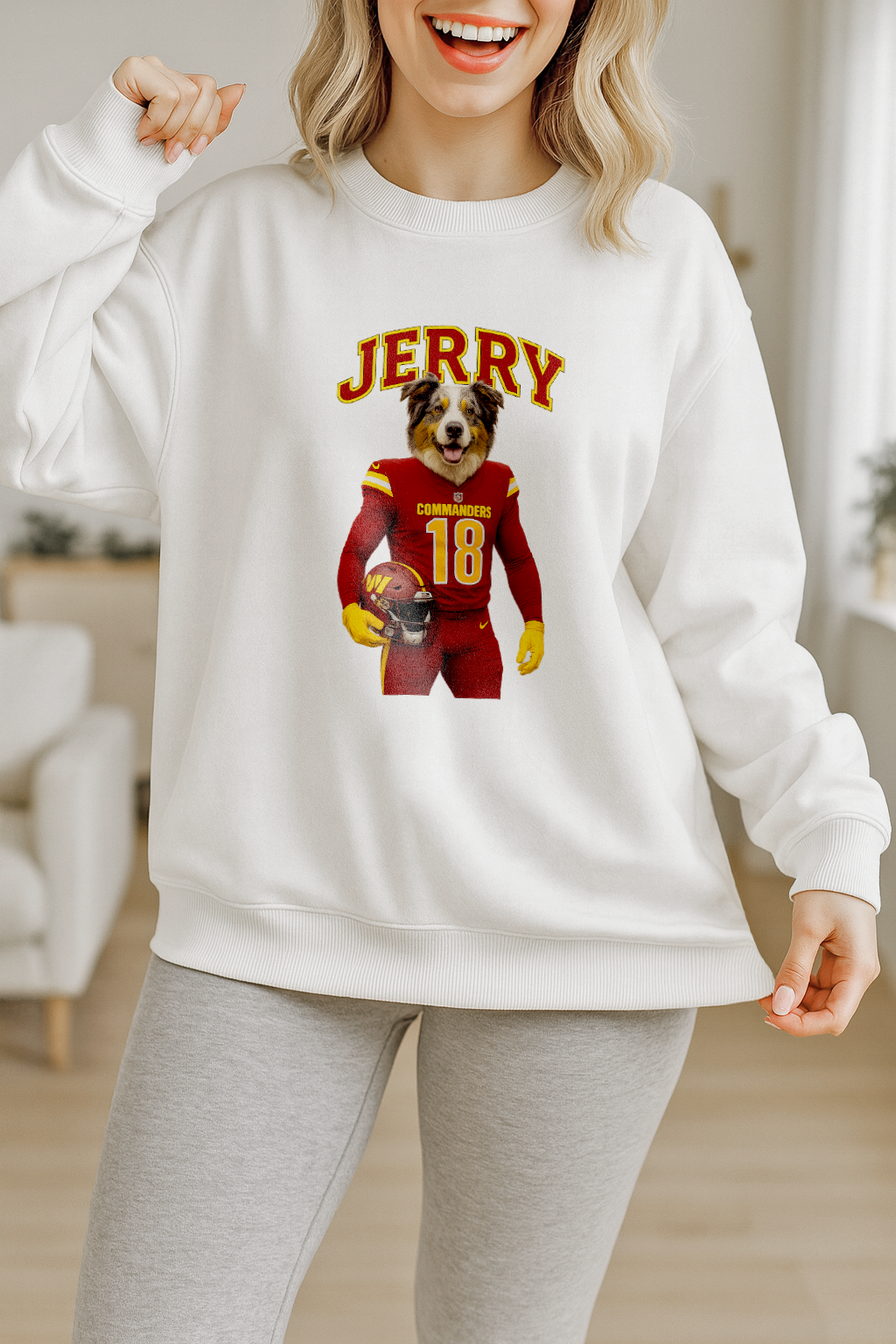 Custom Pet Football Style Apparel – Personalized Crew Neck, Hoodie & T-Shirt