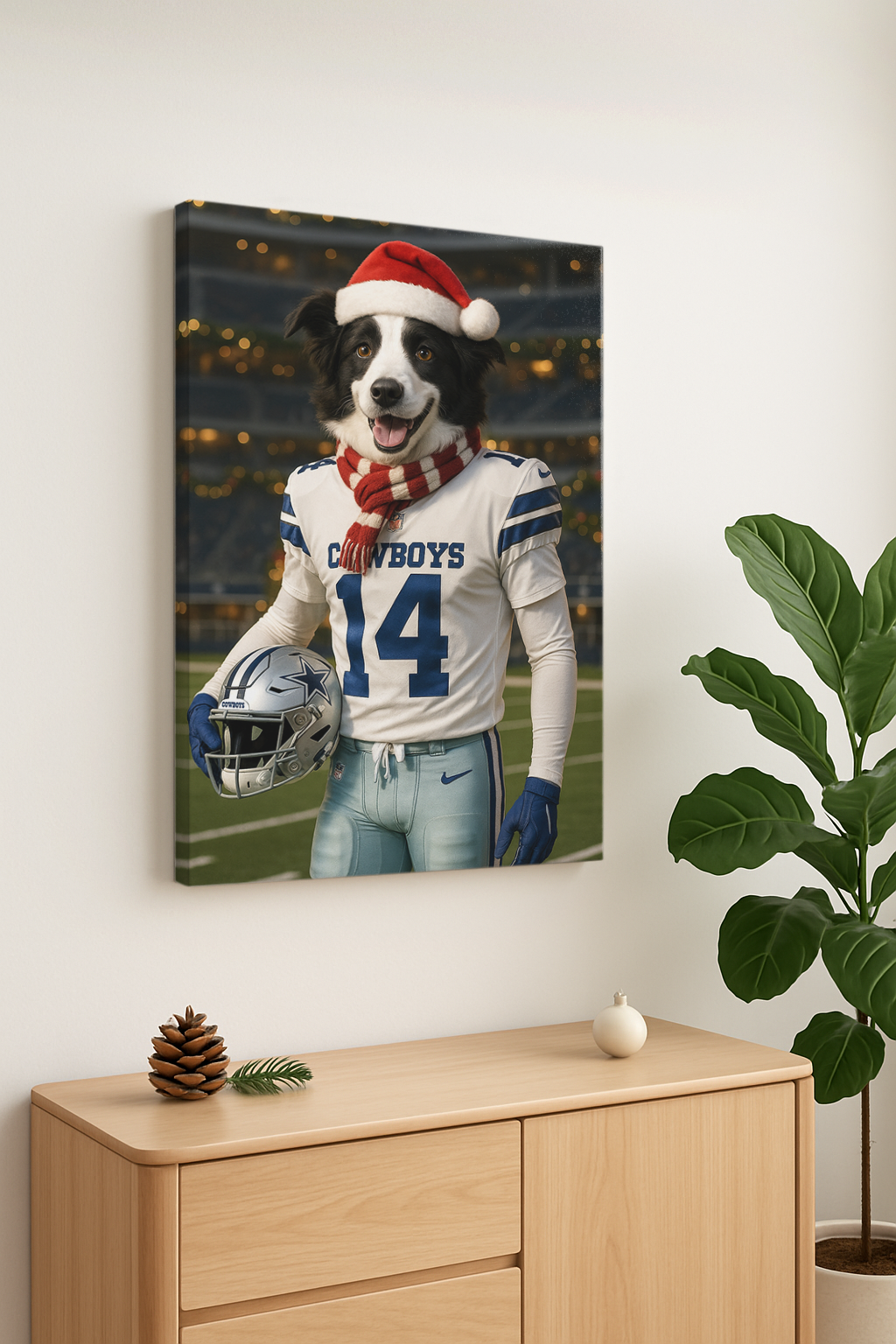 Hand-Painted Custom American Football Pet Portraits 🏈