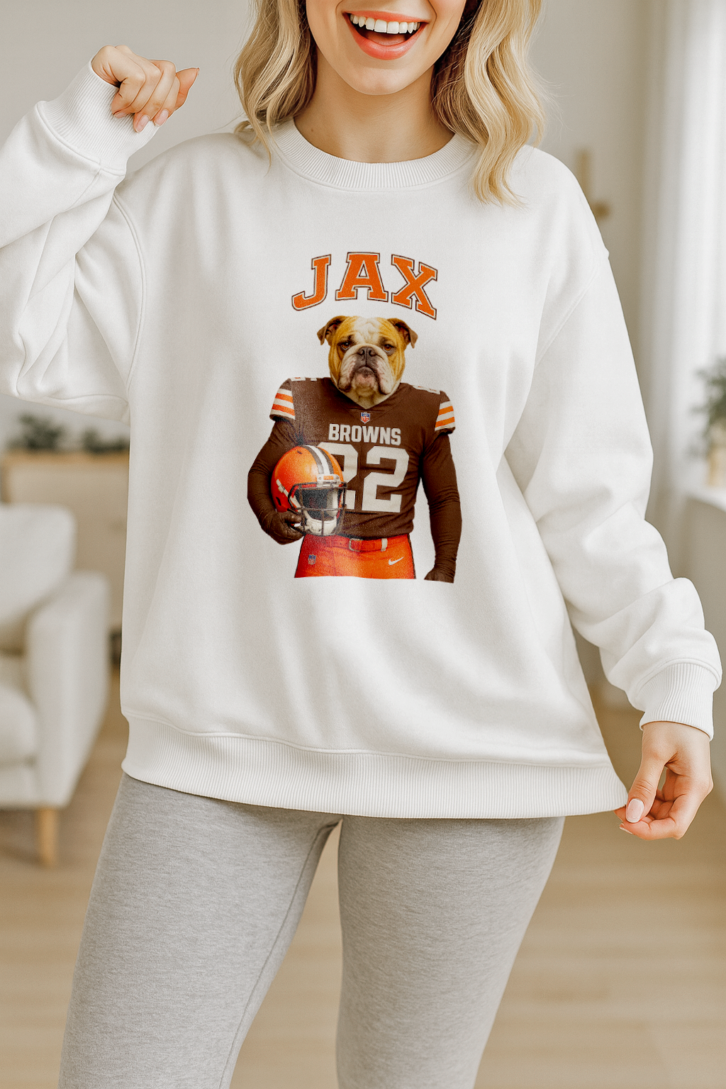 Custom Pet Football Style Apparel – Personalized Crew Neck, Hoodie & T-Shirt