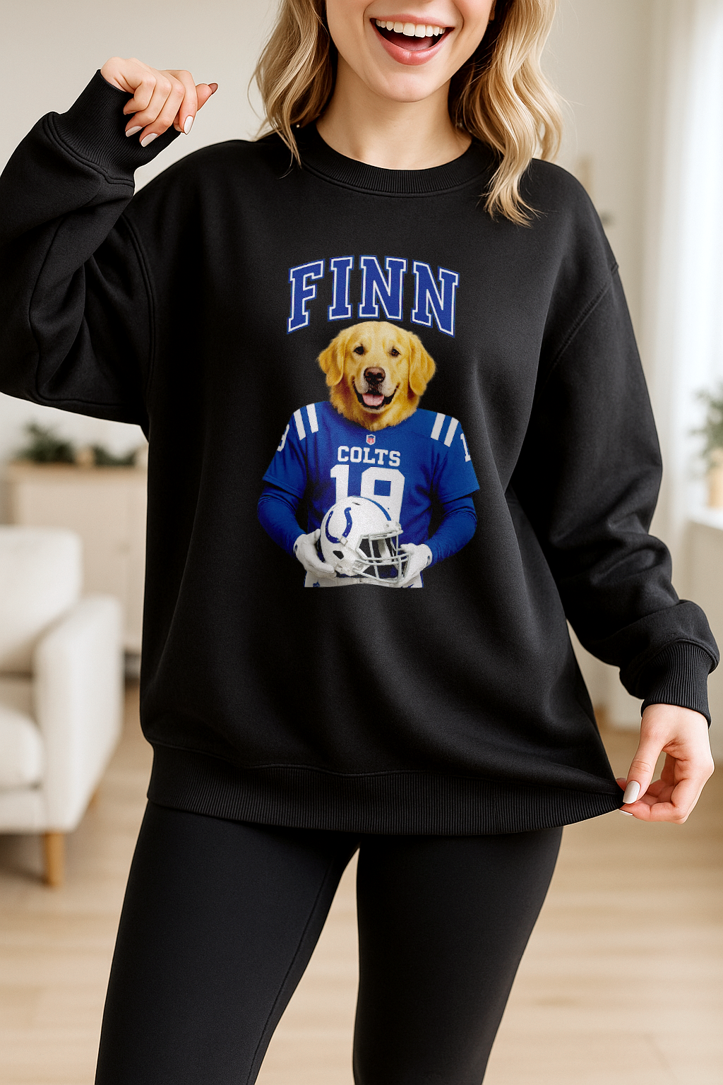 Custom Pet Football Style Apparel – Personalized Crew Neck, Hoodie & T-Shirt
