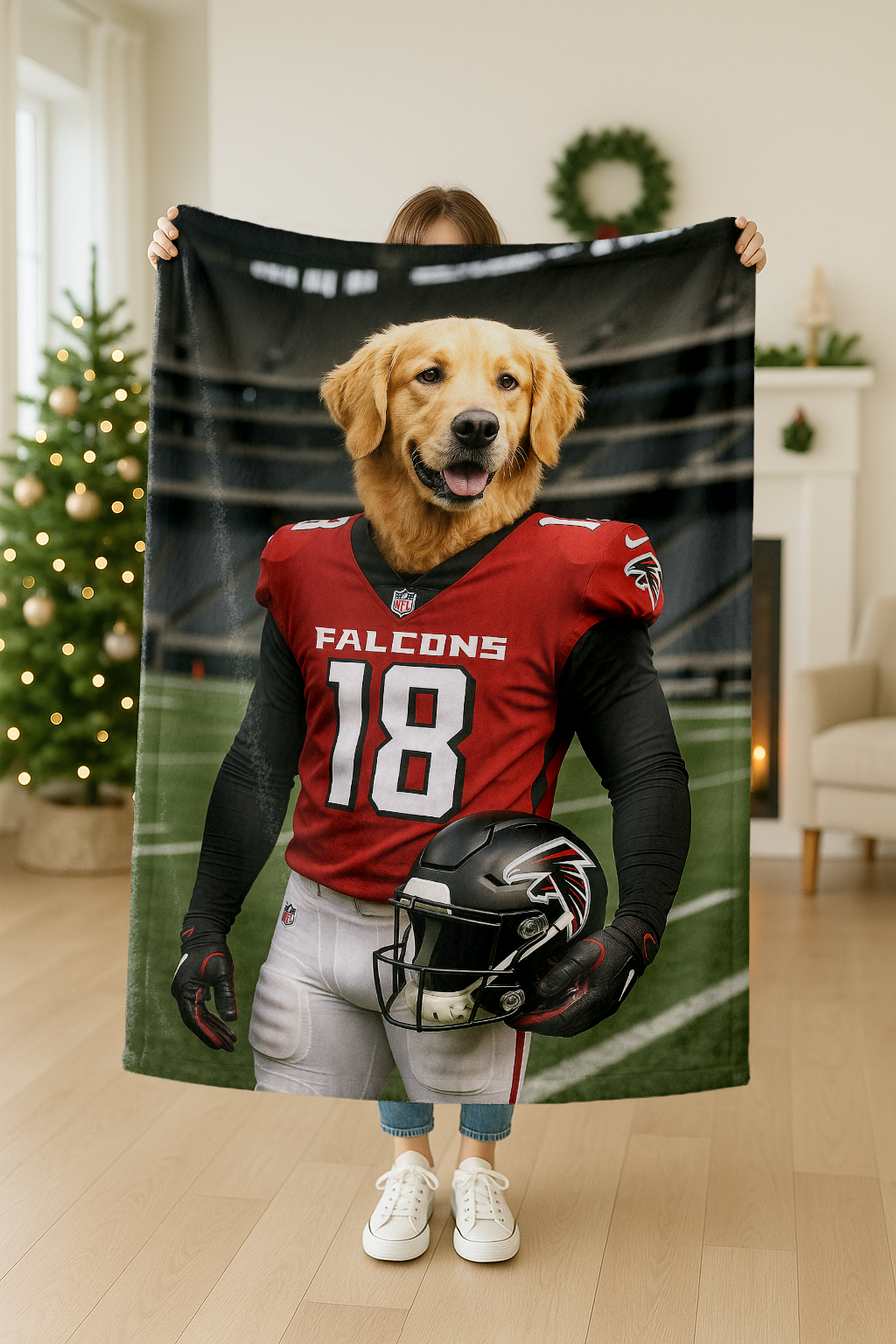 Hand-Painted Custom American Football Pet Blankets🏈