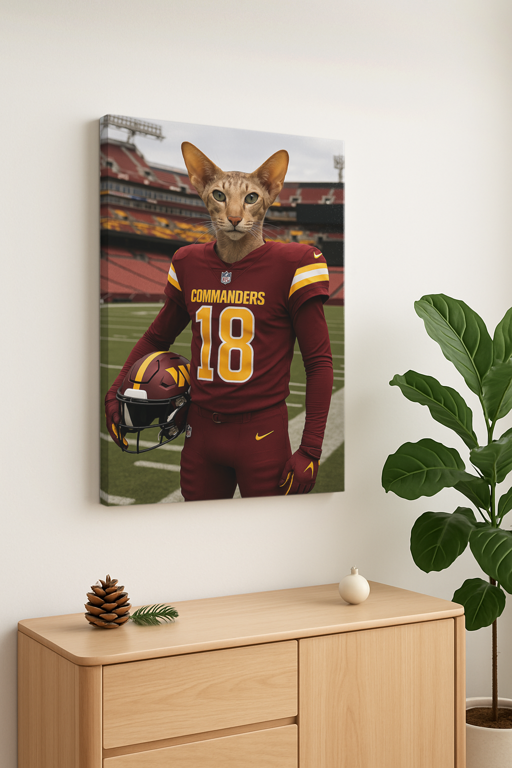 Hand-Painted Custom American Football Cat Portraits 🏈