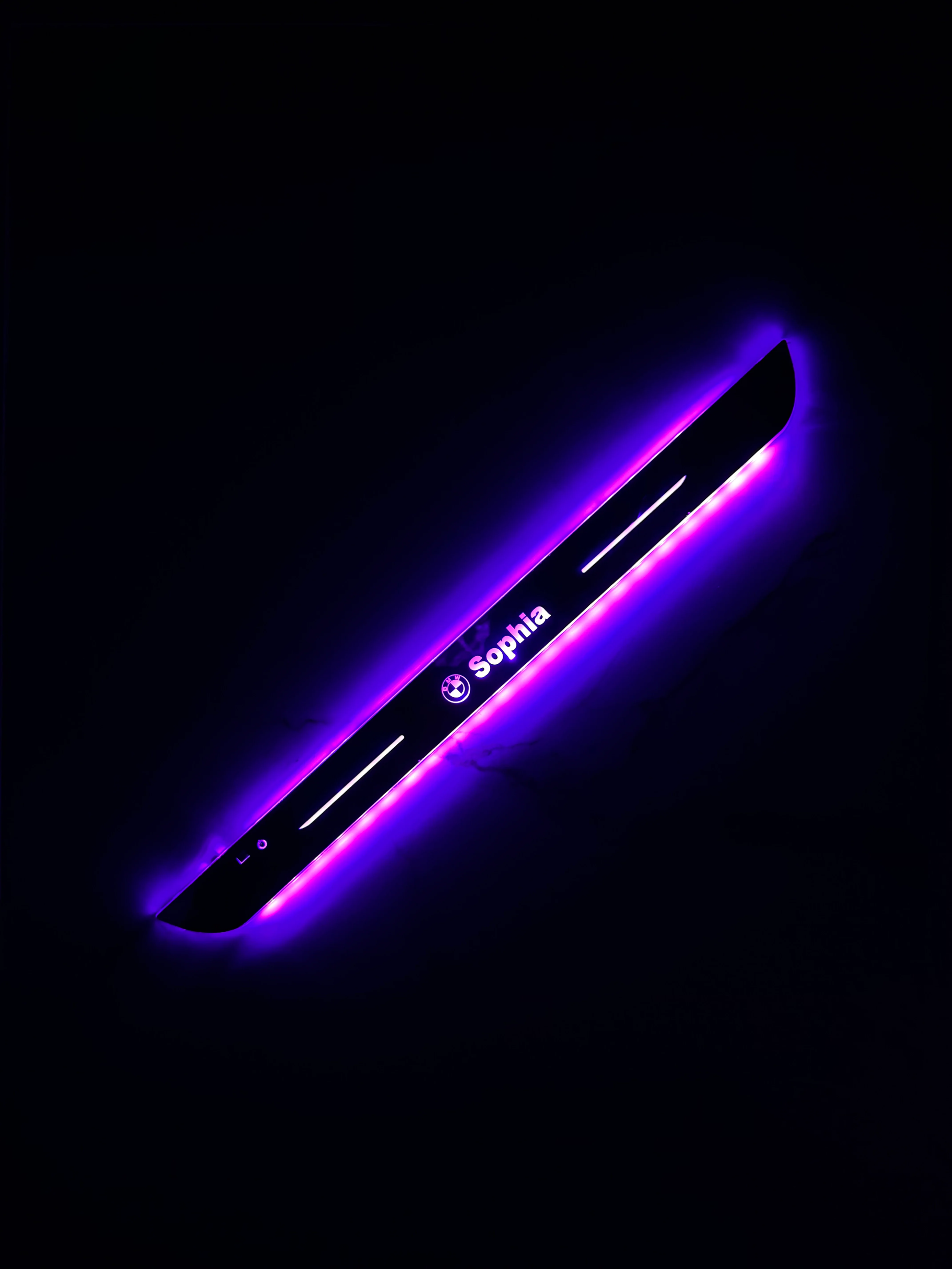 Custom Personalized LED Car Door Sill Lights | Wireless RGB Welcome Scuff Plates