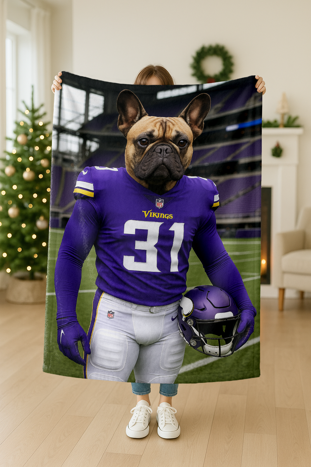 Hand-Painted Custom American Football Pet Blankets🏈