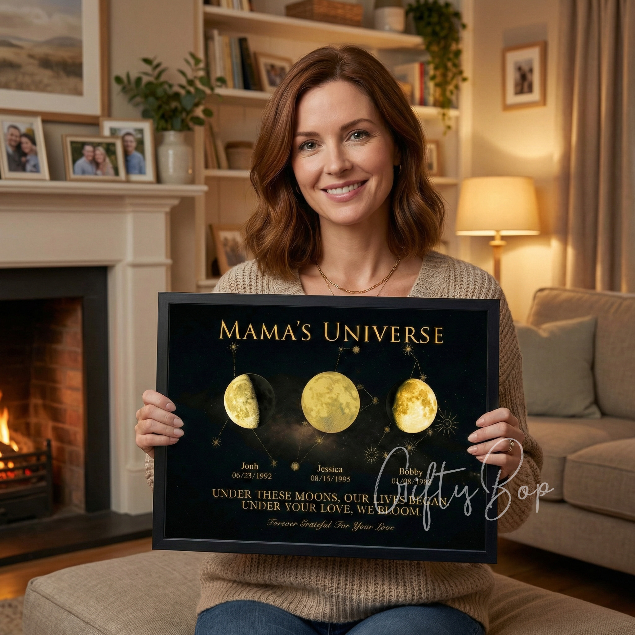 Mama's Universe - Personalized Moon Phase & Star Sing Art | Mother's Day Gift