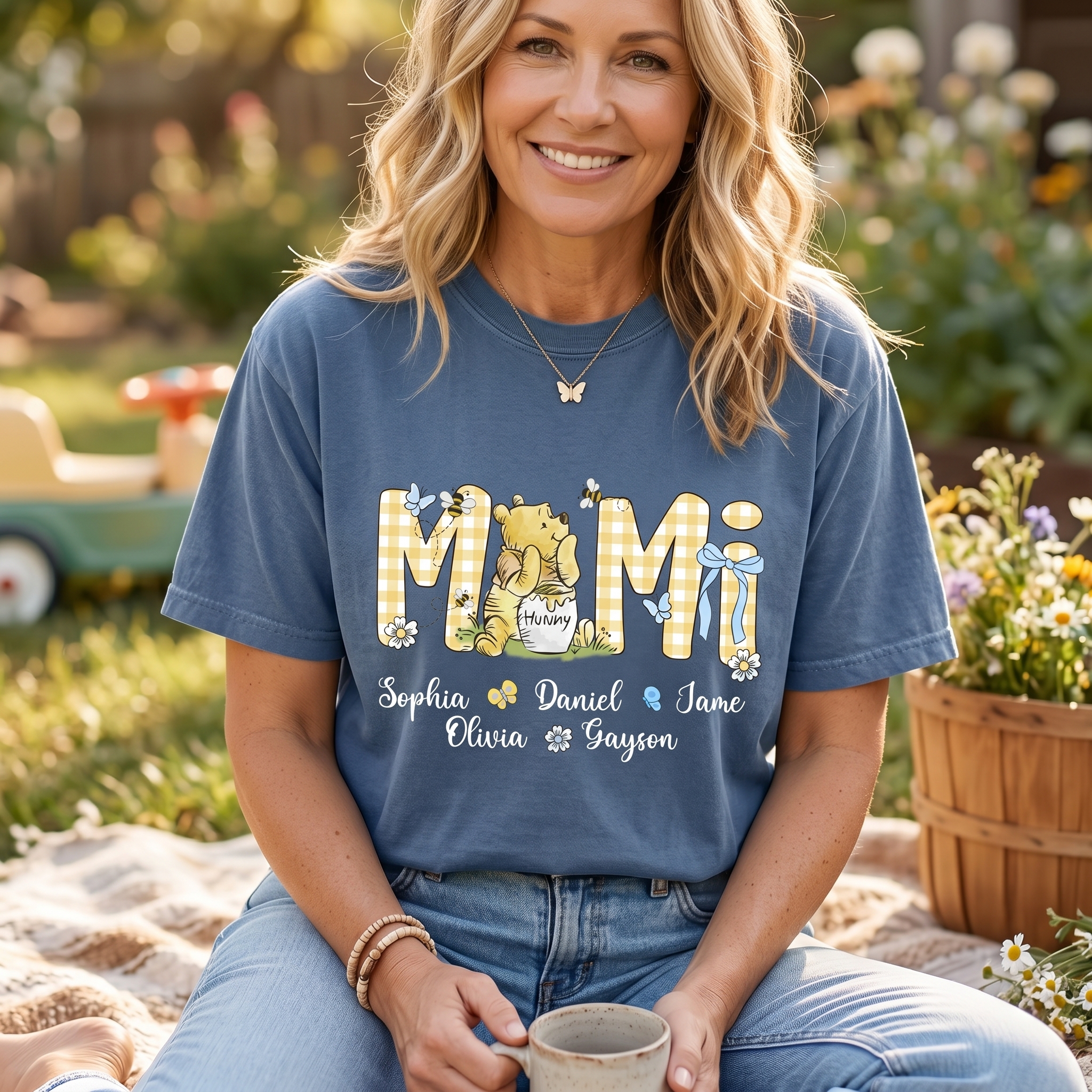 Personalized New Mama/Mimi/Nana/Gigi Bear T-Shirt | Promoted to Gigi Comfort Colors T-shirt for Gift