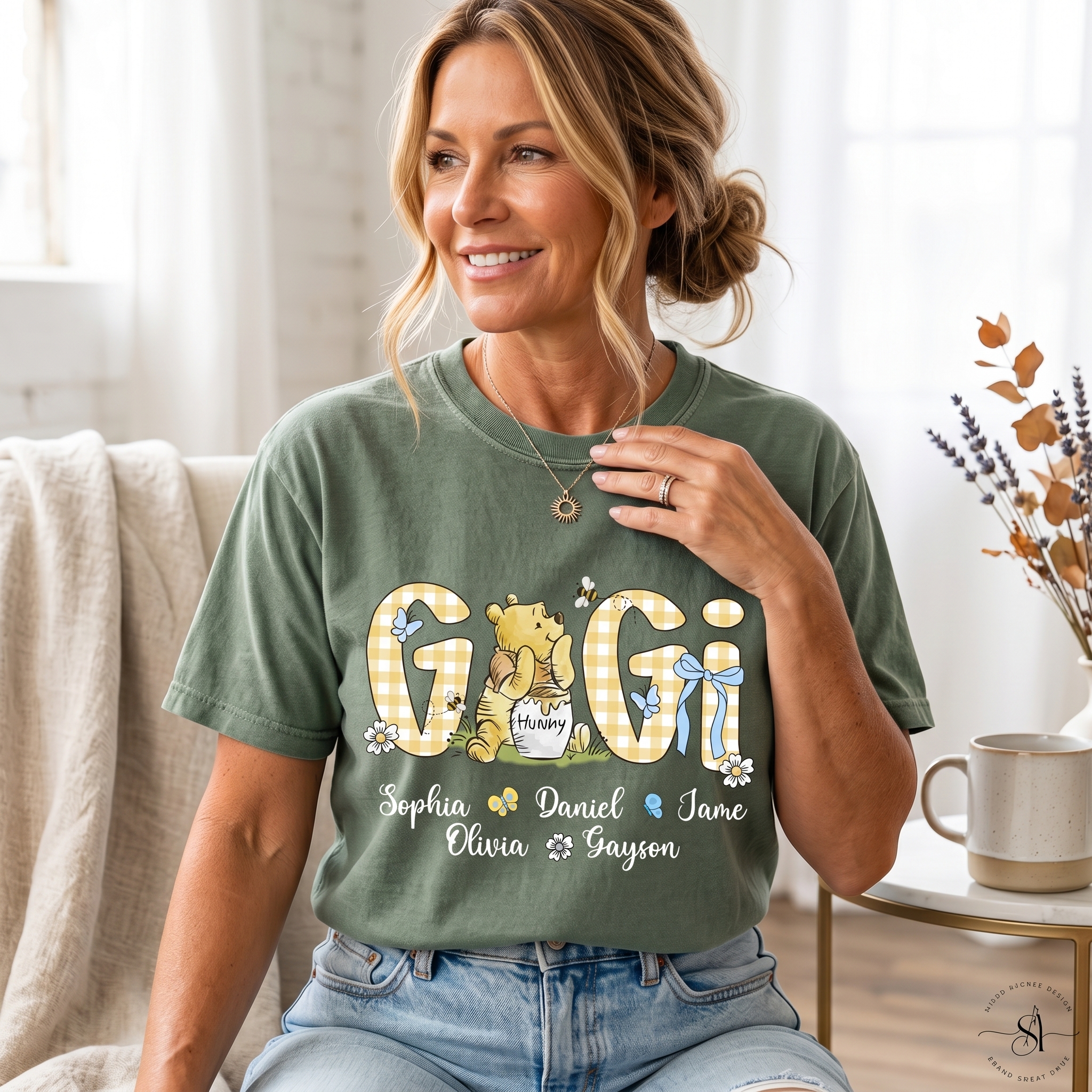 Personalized New Mama/Mimi/Nana/Gigi Bear T-Shirt | Promoted to Gigi Comfort Colors T-shirt for Gift
