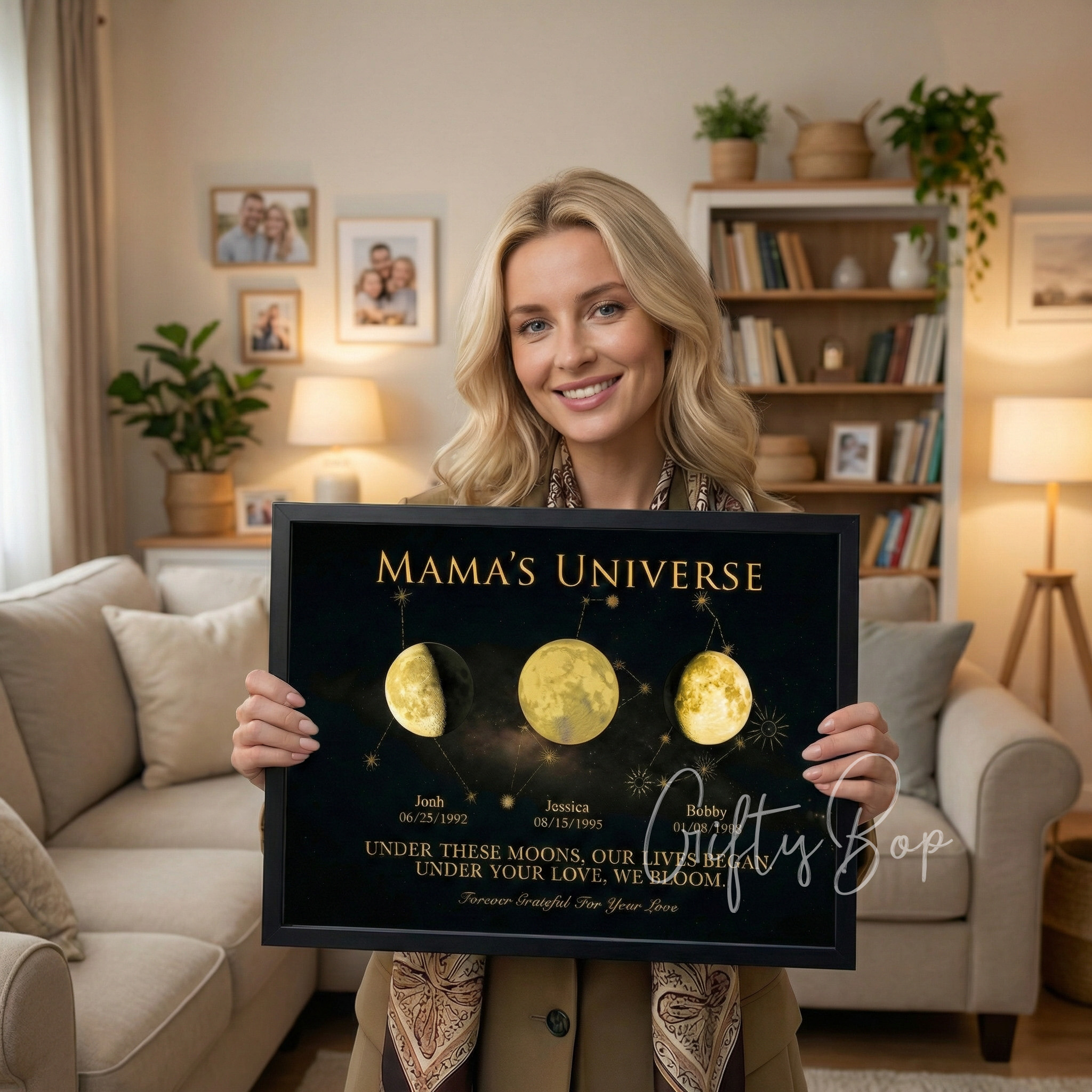 Mama's Universe - Personalized Moon Phase & Star Sing Art | Mother's Day Gift