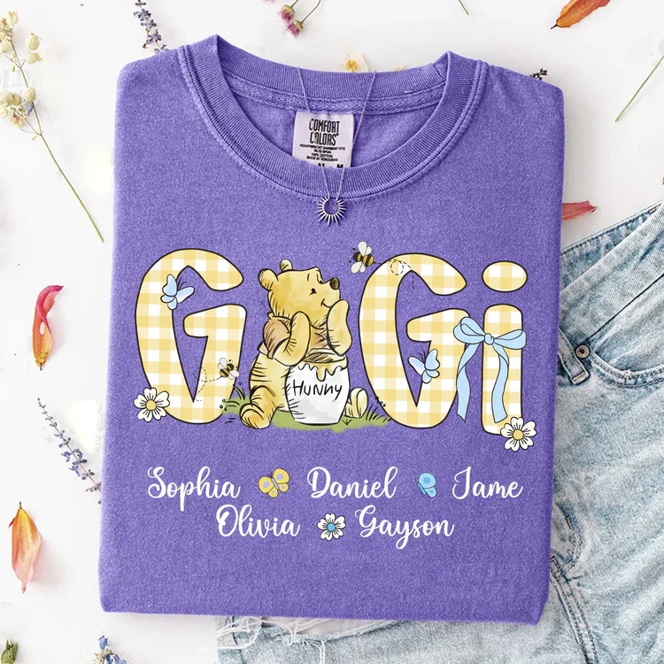 Personalized New Mama/Mimi/Nana/Gigi Bear T-Shirt | Promoted to Gigi Comfort Colors T-shirt for Gift