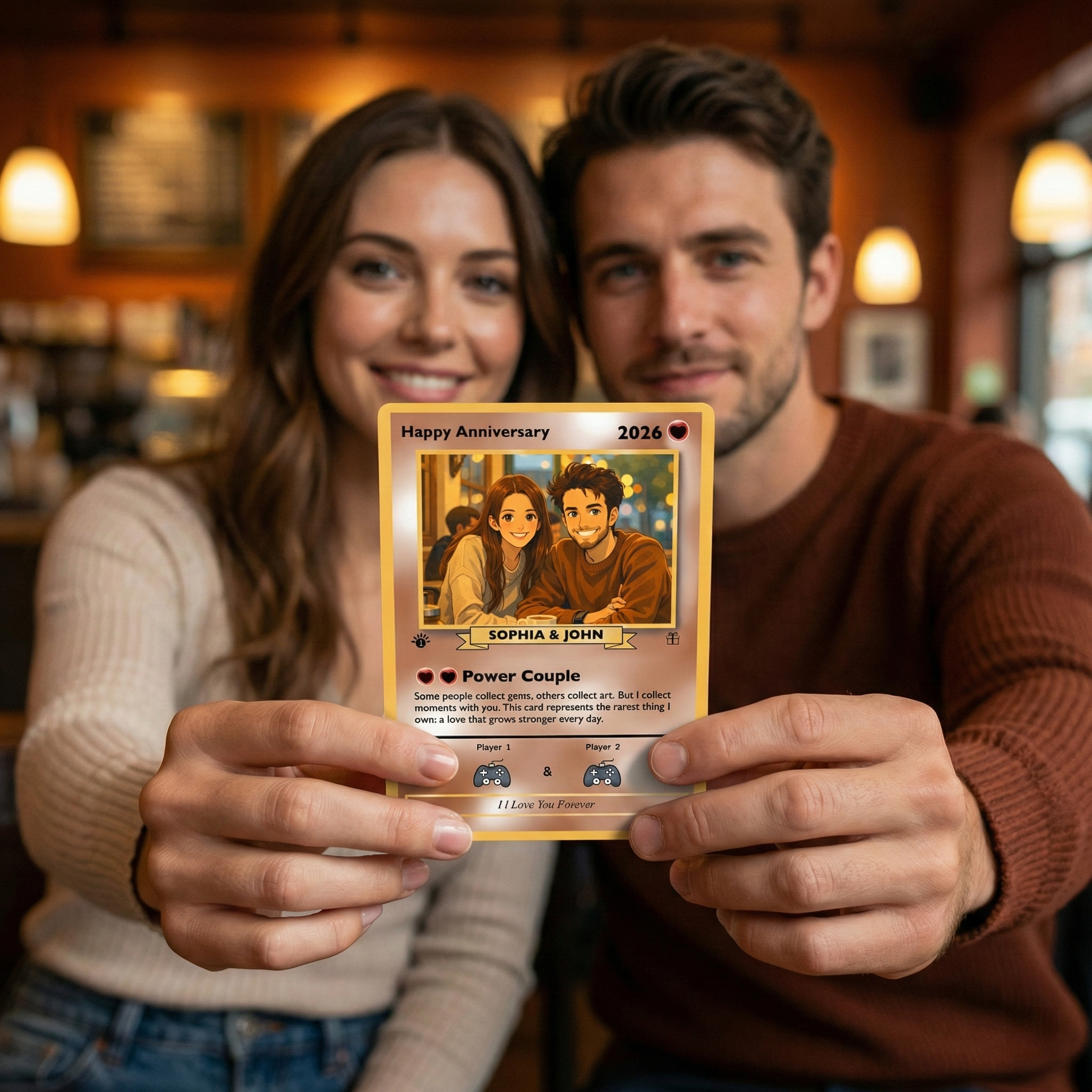 Turn Your Photo Into a Custom PTCG Game Trading Poke Card - Personalized Anniversary Poke Anime Card Gift