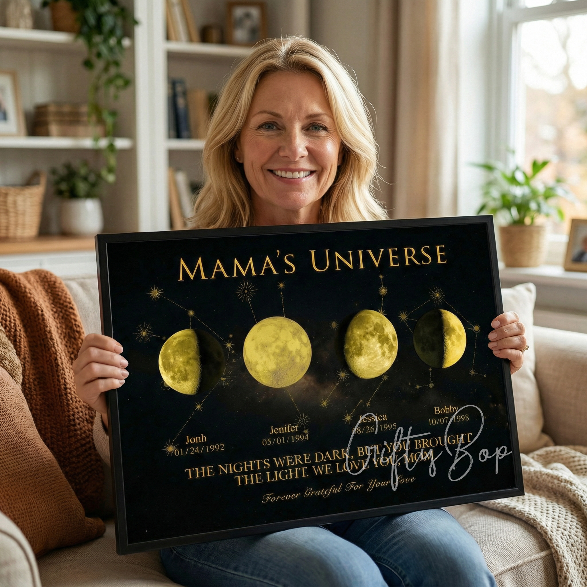 Mama's Universe - Personalized Moon Phase & Star Sing Art | Mother's Day Gift