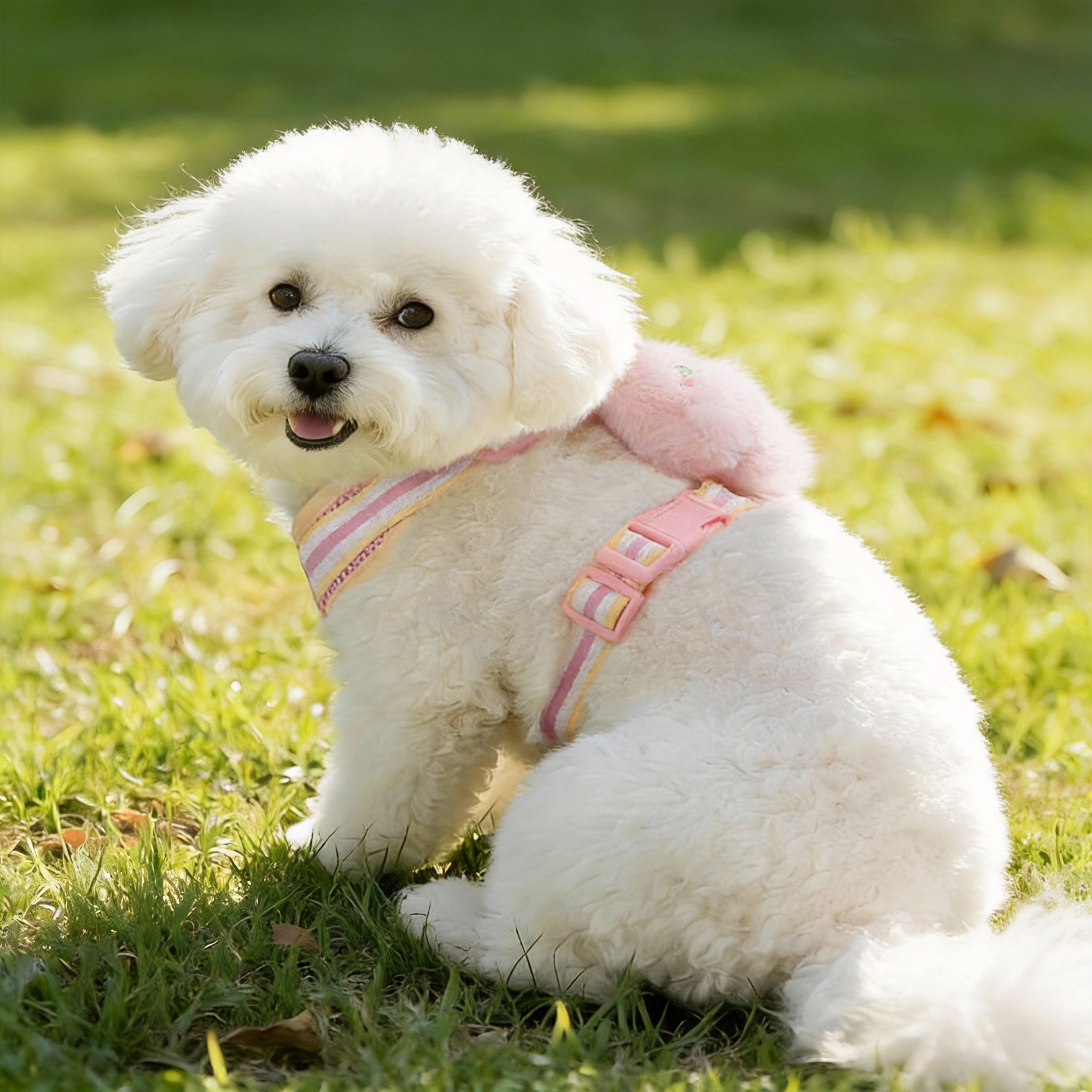 "Little Monster" 3D Plush Dog Harness and Leash Set | Breathable Mesh Vest for Small and Medium Dogs