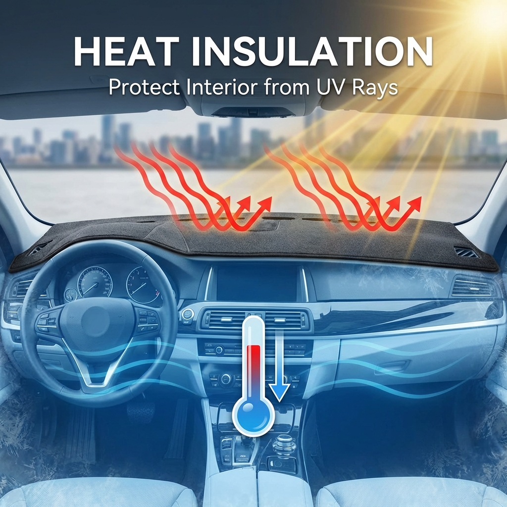 Luxury Suede Custom-Fit Dashboard Cover | Heat Resistant & Non-Slip Interior Mat