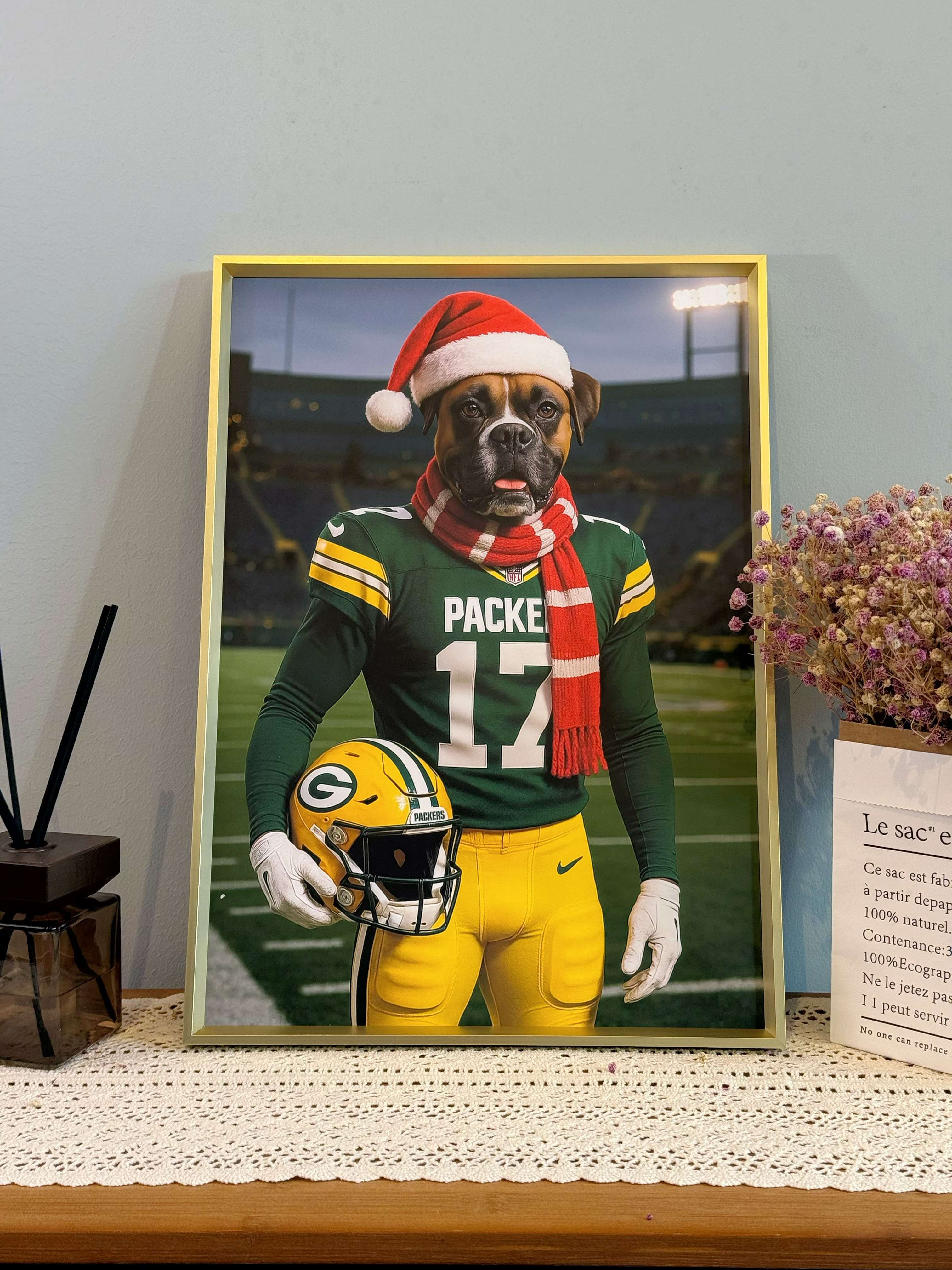 🏈Custom Pet Portrait Frame – Artist Hand-Designed Decorative Wall Art 🐾