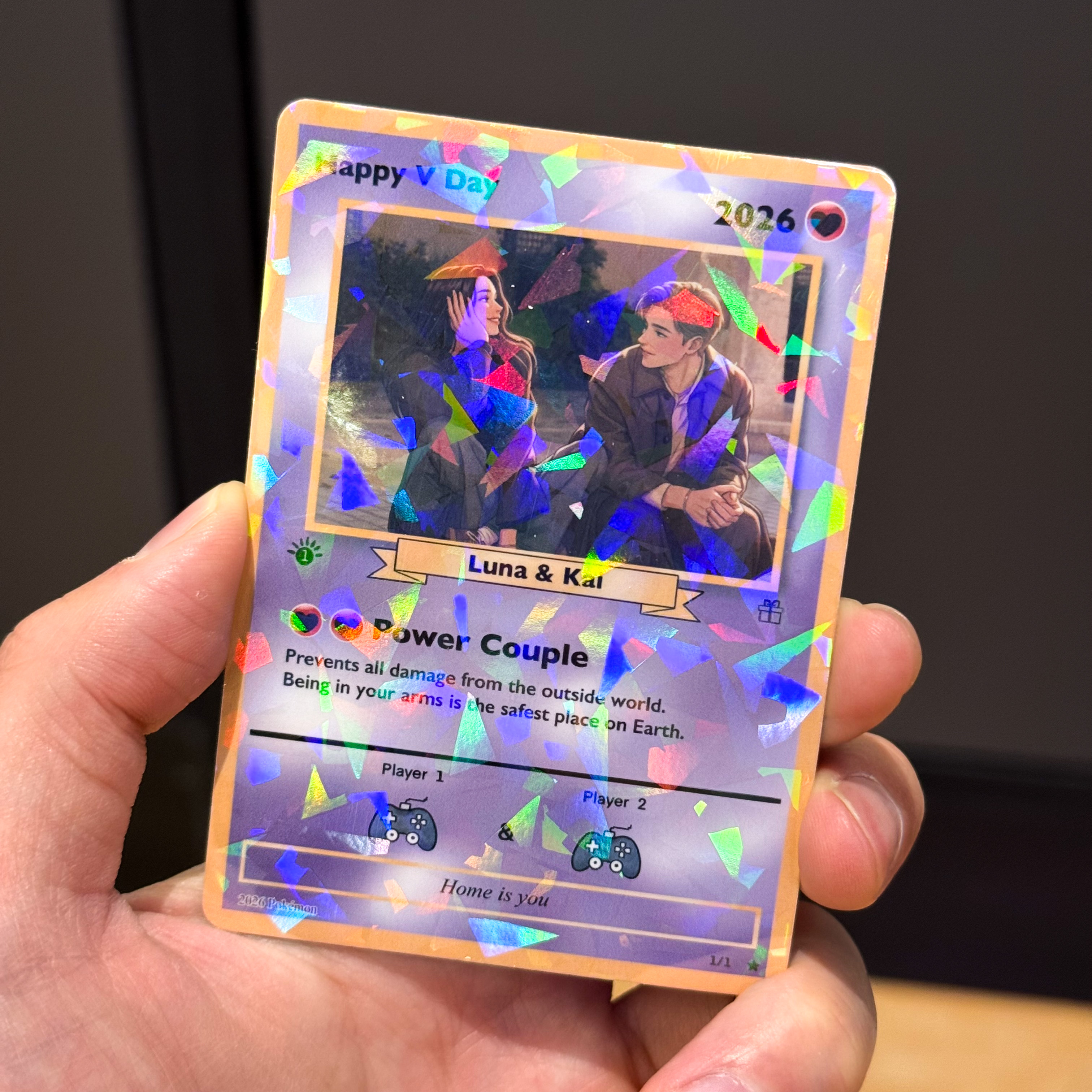 Turn Your Photo Into a Custom PTCG Game Trading Poke Card - Personalized Anniversary Poke Anime Card Gift
