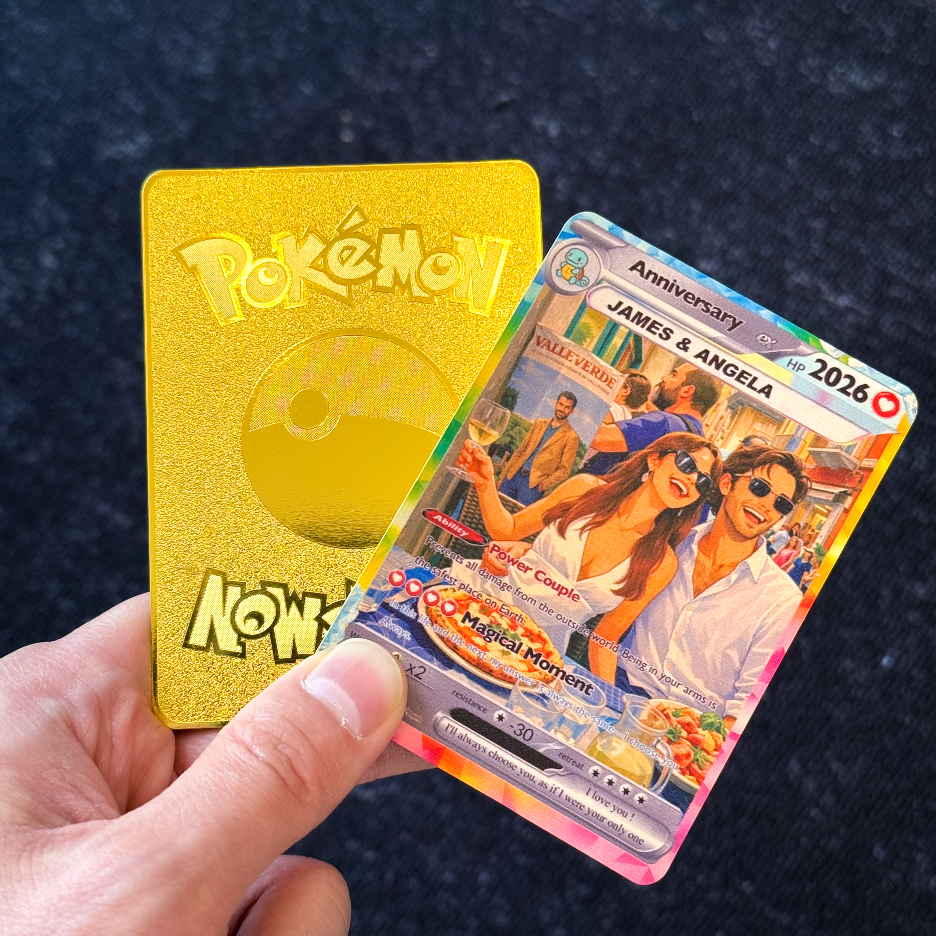 Turn Your Photo Into a Custom EX PTCG Trading Poke Card - Personalized Anniversary Poke Anime Card Gift
