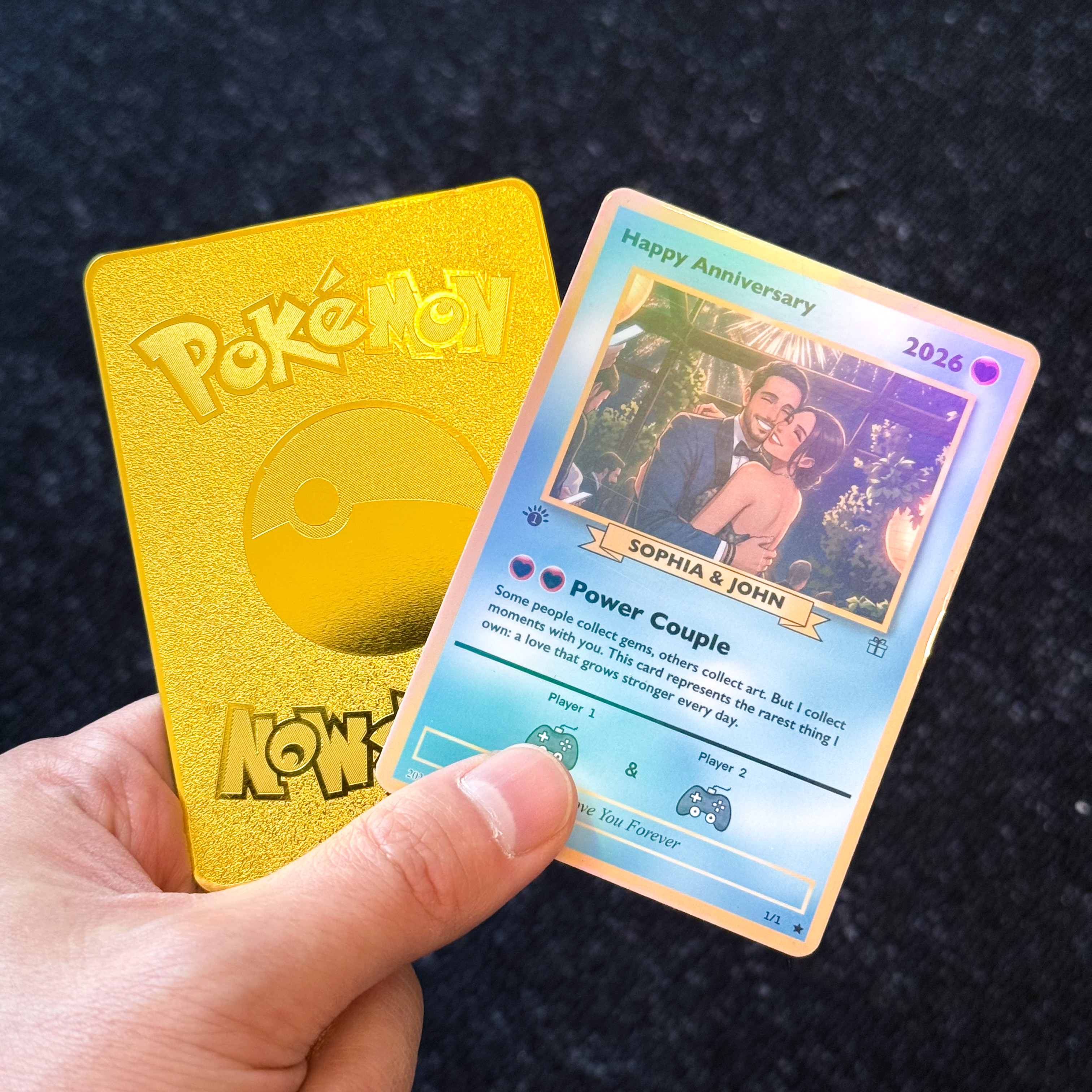 Turn Your Photo Into a Custom PTCG Game Trading Poke Card - Personalized Anniversary Poke Anime Card Gift