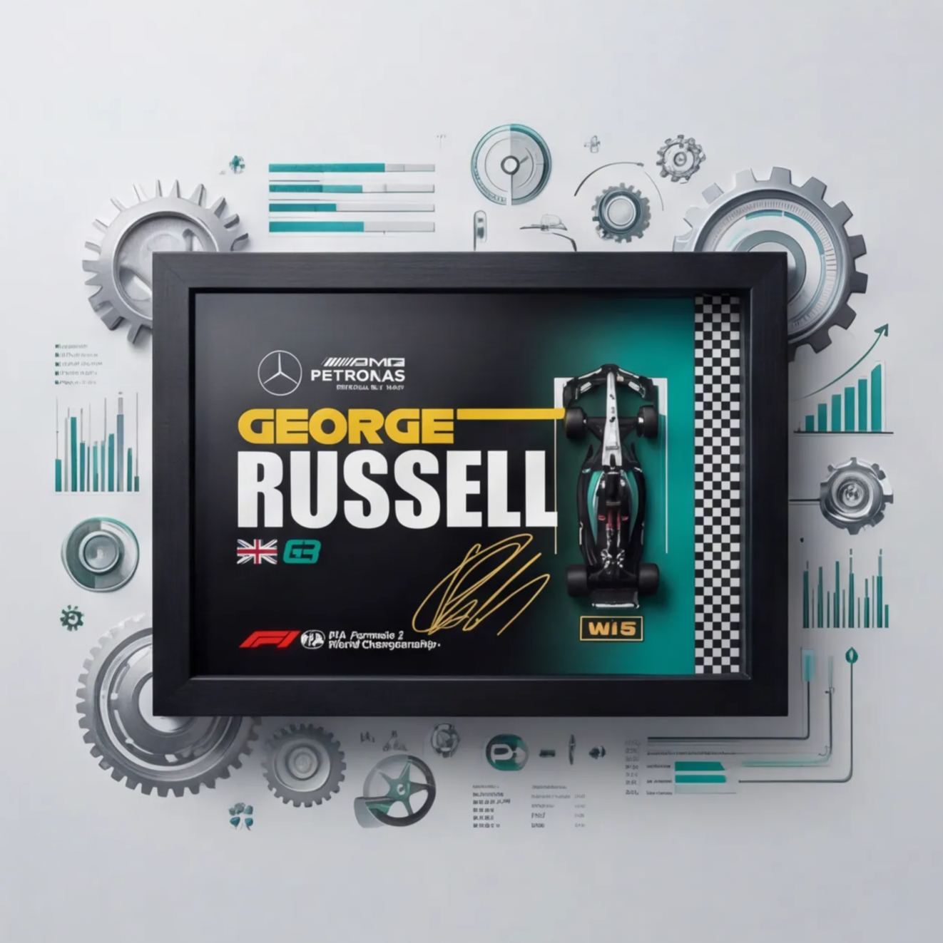 Mercedes-AMG F1 W15 3D Frame Wall Art - The Perfect Gift for Him