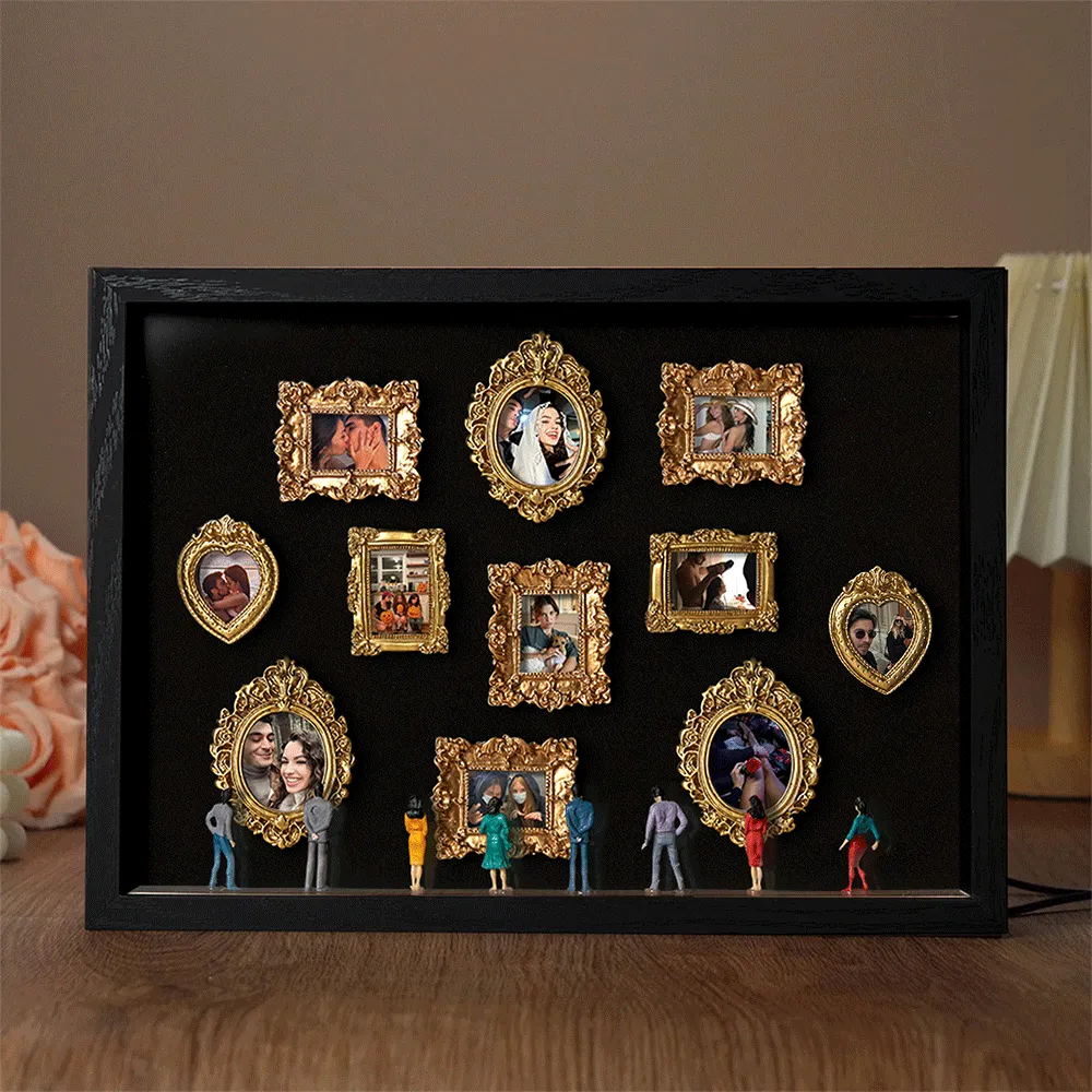 Personalized "Mini Museum" 3D Photo Frame - Custom Art Gallery Shadow Box Gift for Couples & Anniversaries