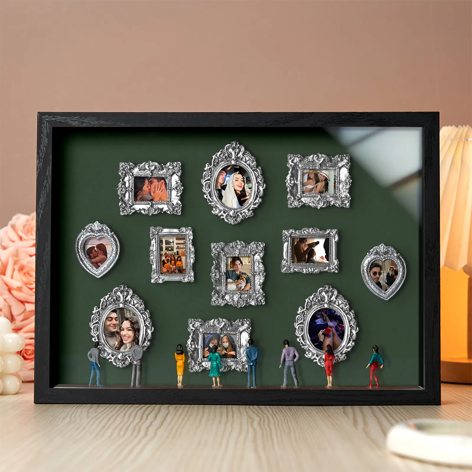 Personalized "Mini Museum" 3D Photo Frame - Custom Art Gallery Shadow Box Gift for Couples & Anniversaries