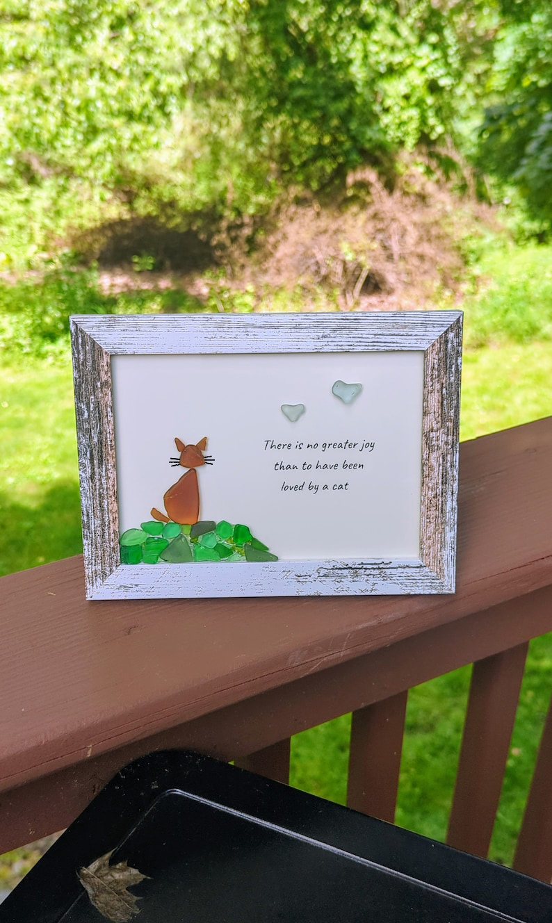 🥰Cat Sea Glass Art -Unique Gift for Cat Lover