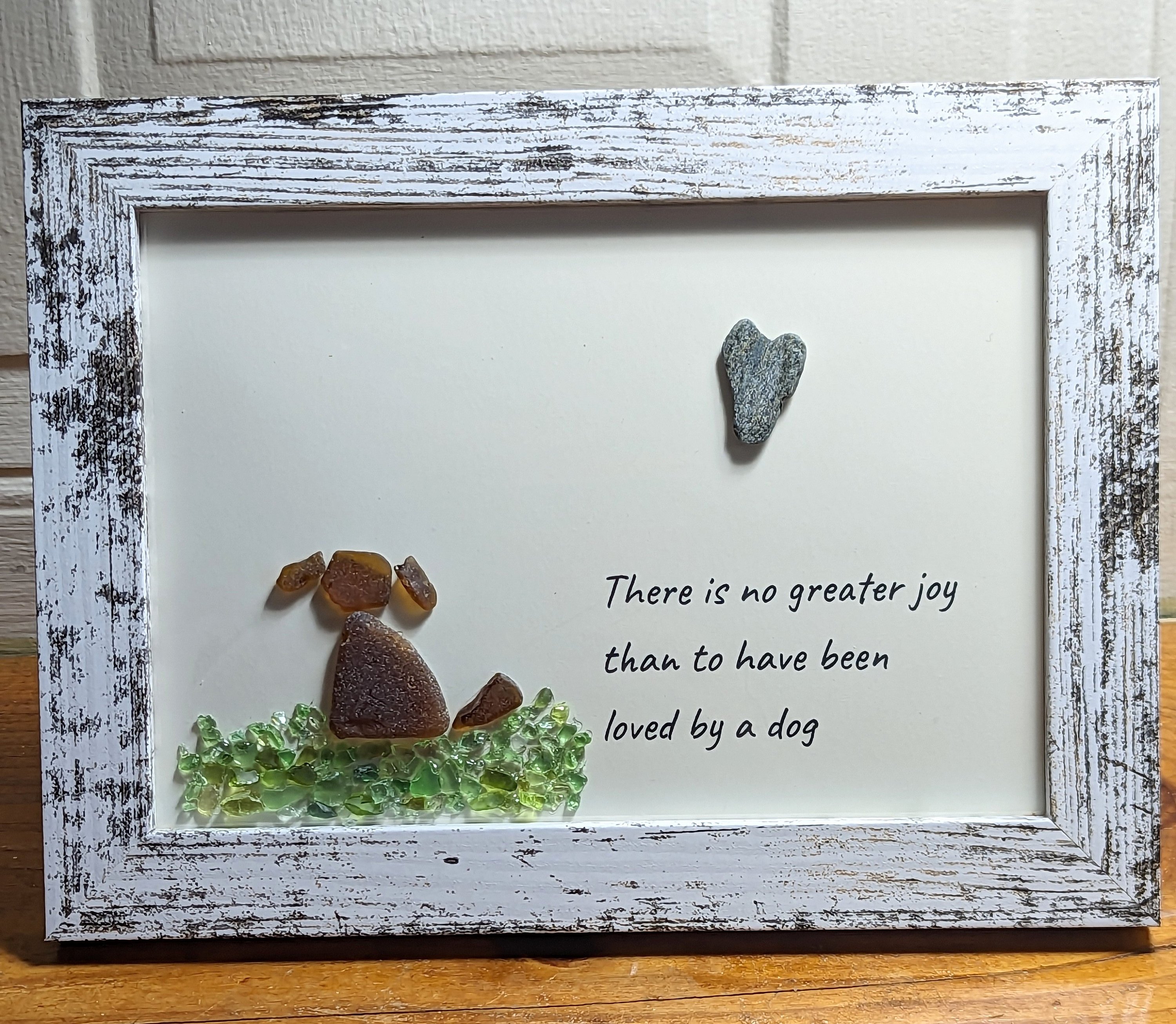 🥰Sea Glass Art Dog Pebble Art Gift for Dog Lovers Unique Gift
