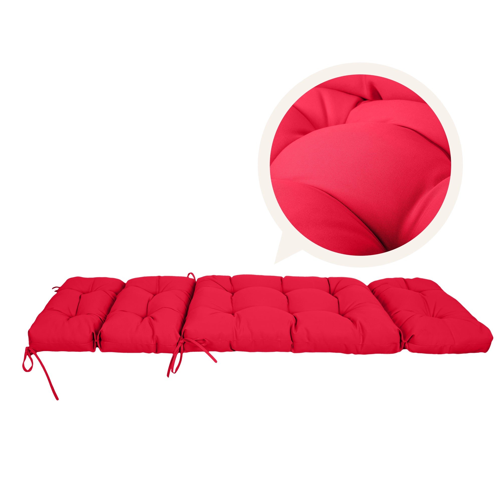 Outdoor Chaise Lounge Cushion 72x22x4 inches, Floral Tufted Thick Replacement Cushion with Ties, All Weather Wicker Patio Furniture Cushion