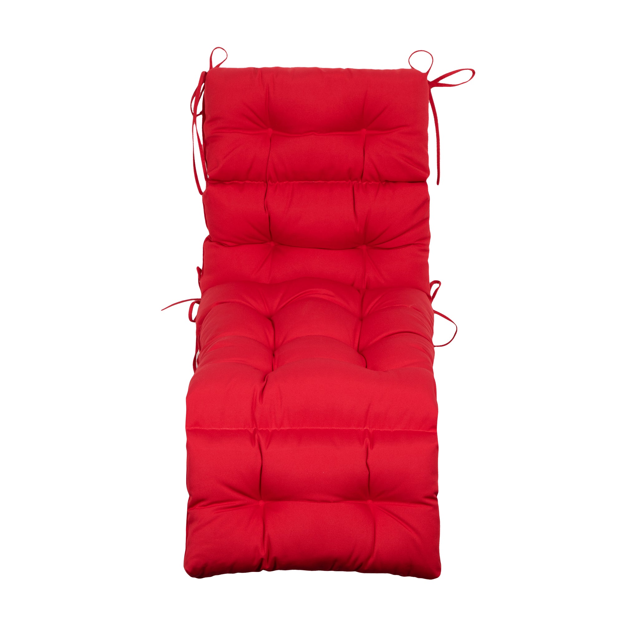 Outdoor Chaise Lounge Cushion 72x22x4 inches, Floral Tufted Thick Replacement Cushion with Ties, All Weather Wicker Patio Furniture Cushion
