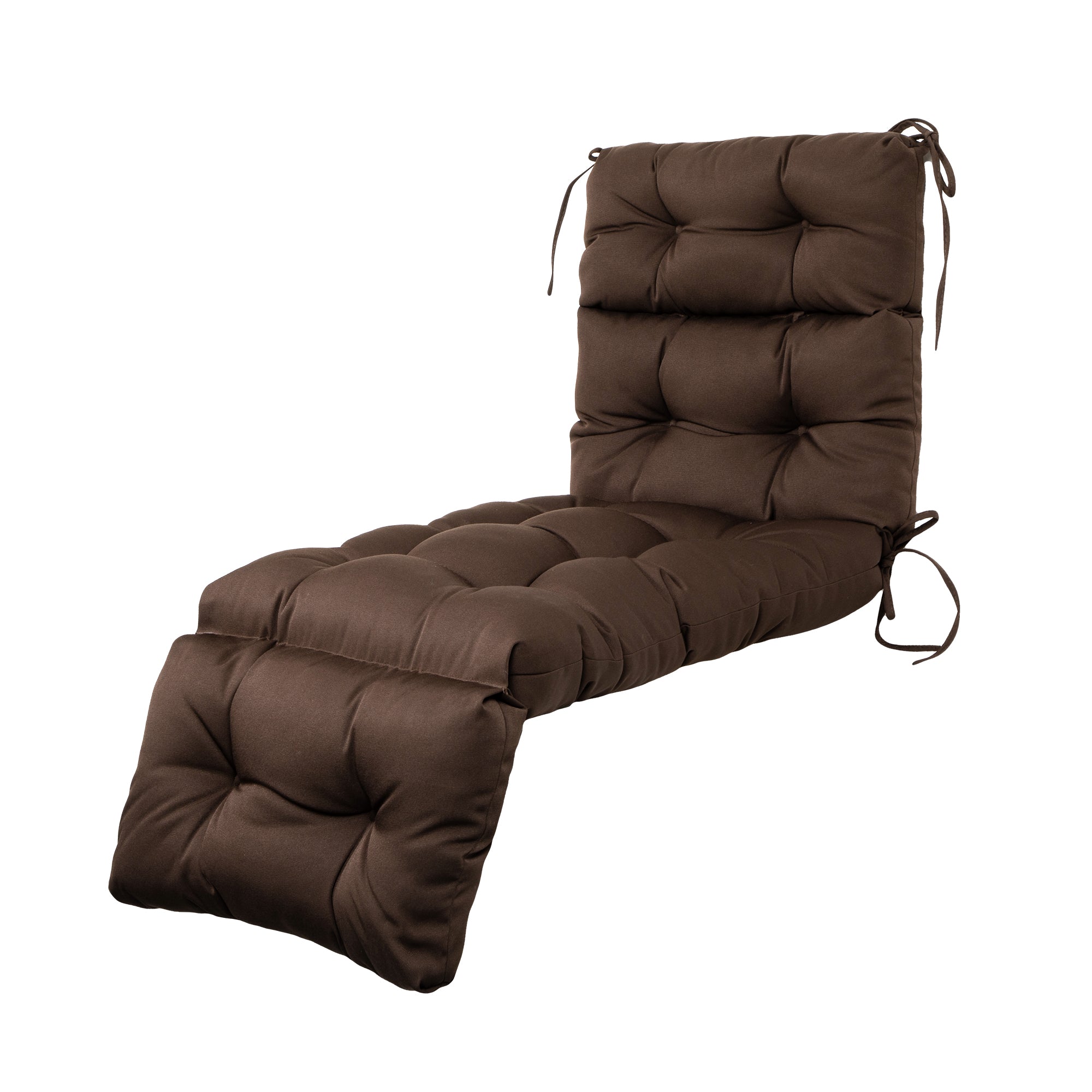 Outdoor Chaise Lounge Cushion 72x22x4 inches, Floral Tufted Thick Replacement Cushion with Ties, All Weather Wicker Patio Furniture Cushion
