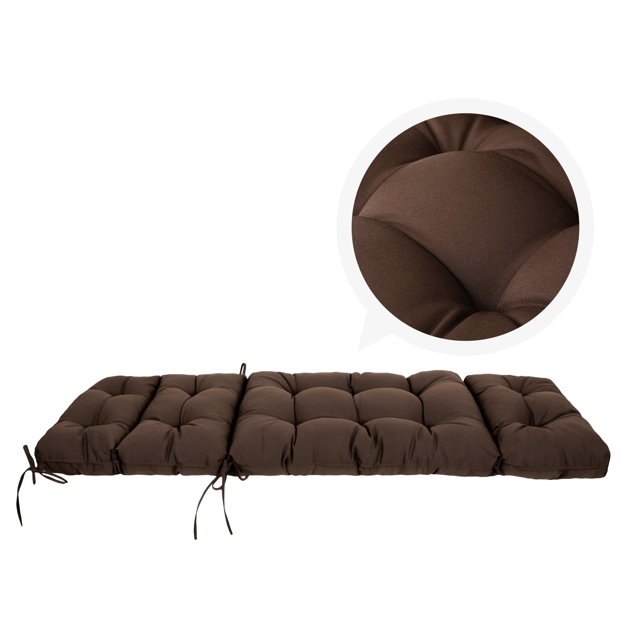 Outdoor Chaise Lounge Cushion 72x22x4 inches, Floral Tufted Thick Replacement Cushion with Ties, All Weather Wicker Patio Furniture Cushion