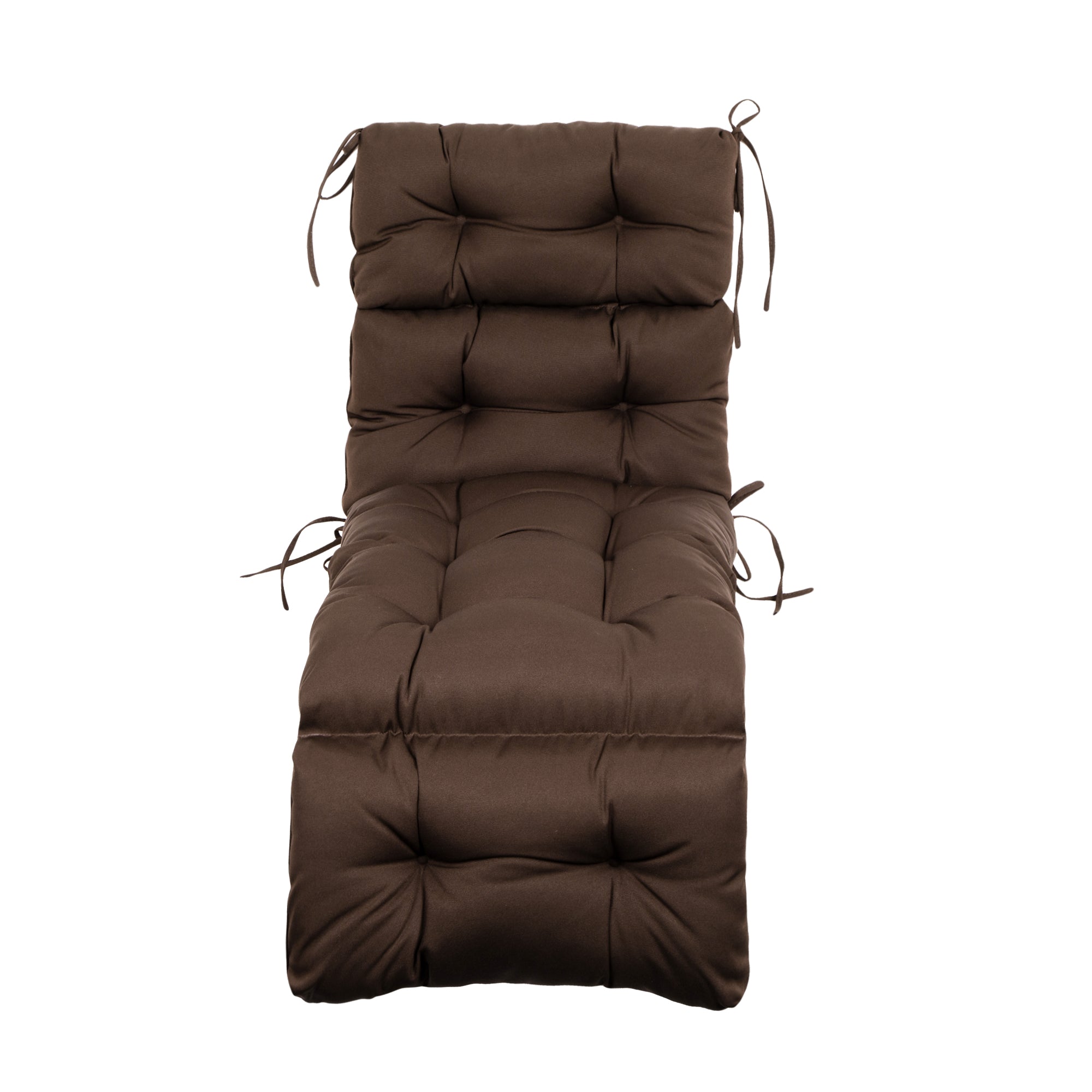 Outdoor Chaise Lounge Cushion 72x22x4 inches, Floral Tufted Thick Replacement Cushion with Ties, All Weather Wicker Patio Furniture Cushion