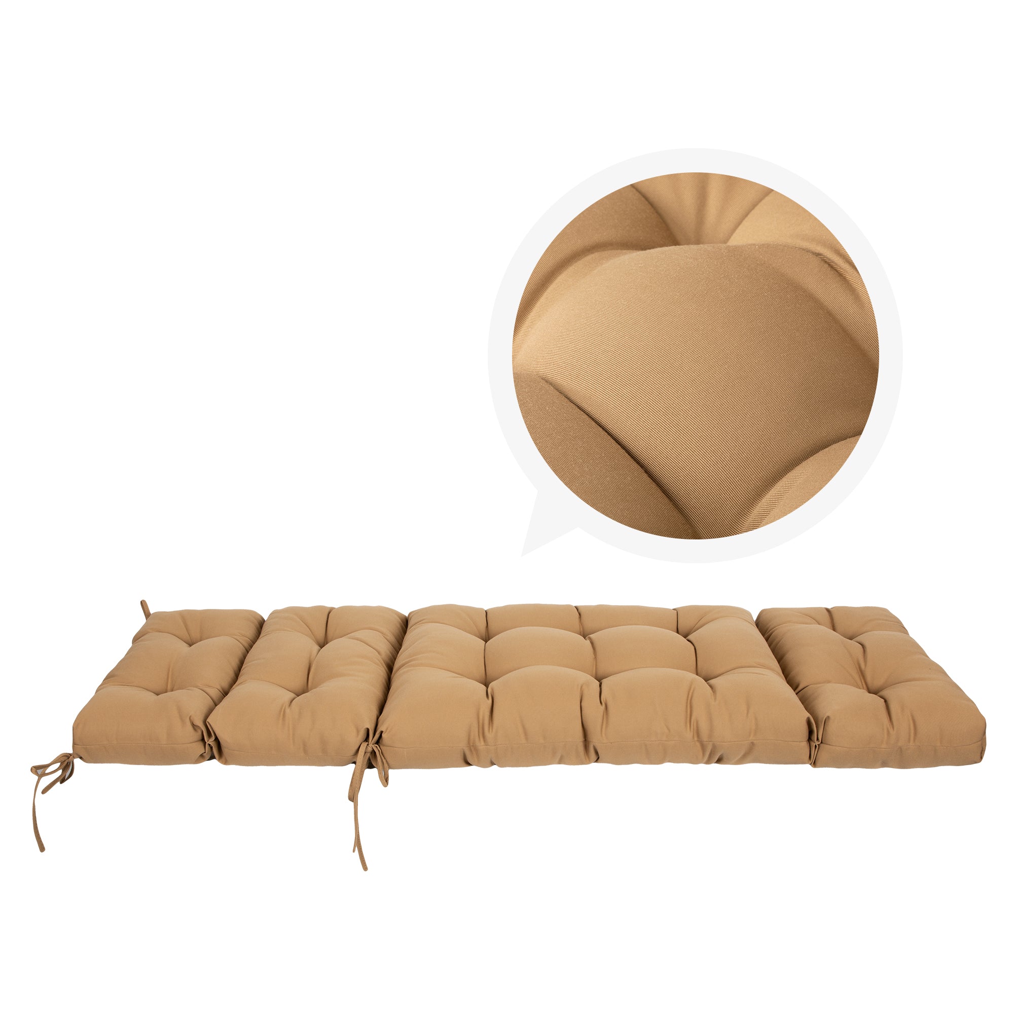 Outdoor Chaise Lounge Cushion 72x22x4 inches, Floral Tufted Thick Replacement Cushion with Ties, All Weather Wicker Patio Furniture Cushion