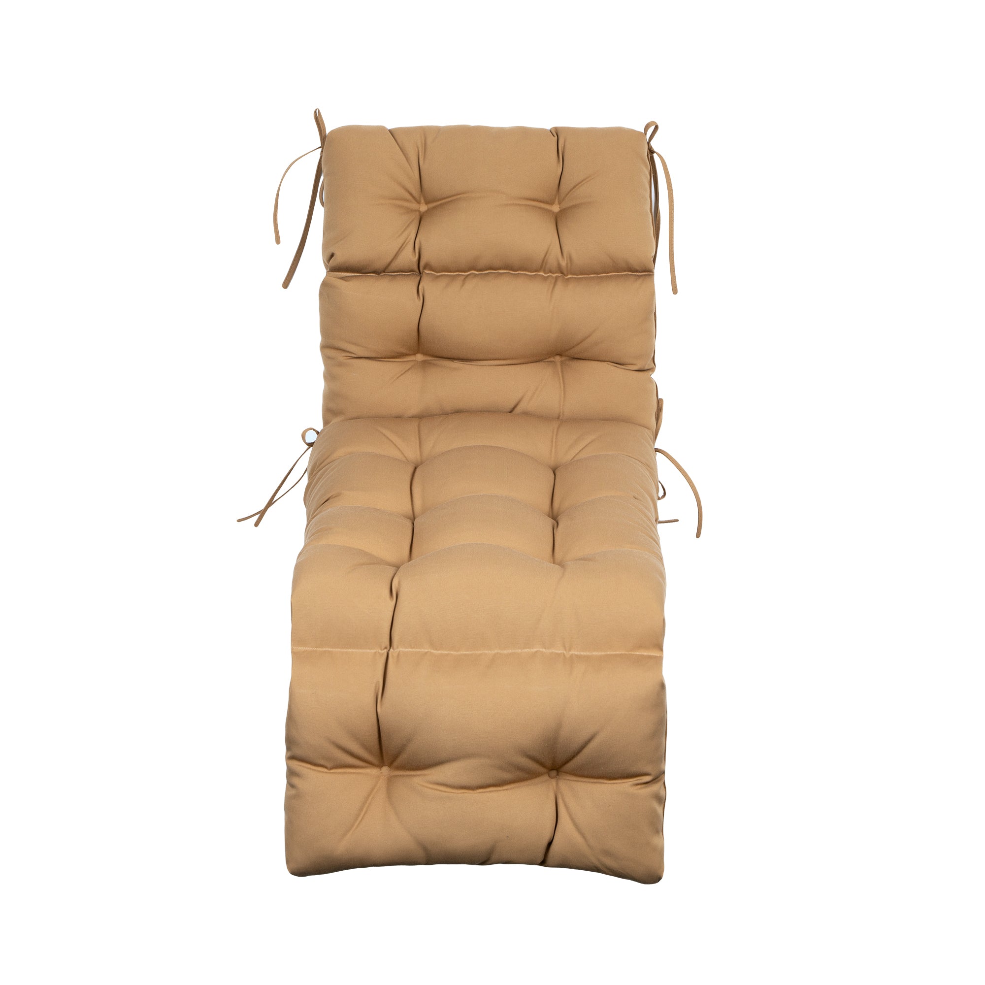 Outdoor Chaise Lounge Cushion 72x22x4 inches, Floral Tufted Thick Replacement Cushion with Ties, All Weather Wicker Patio Furniture Cushion