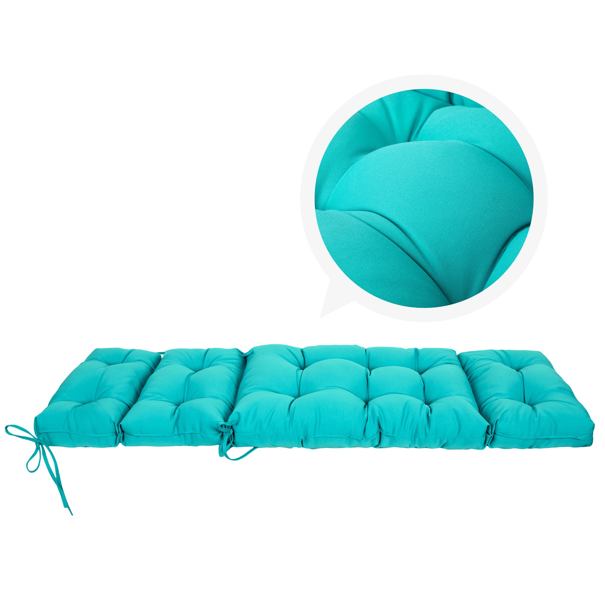 Outdoor Chaise Lounge Cushion 72x22x4 inches, Floral Tufted Thick Replacement Cushion with Ties, All Weather Wicker Patio Furniture Cushion