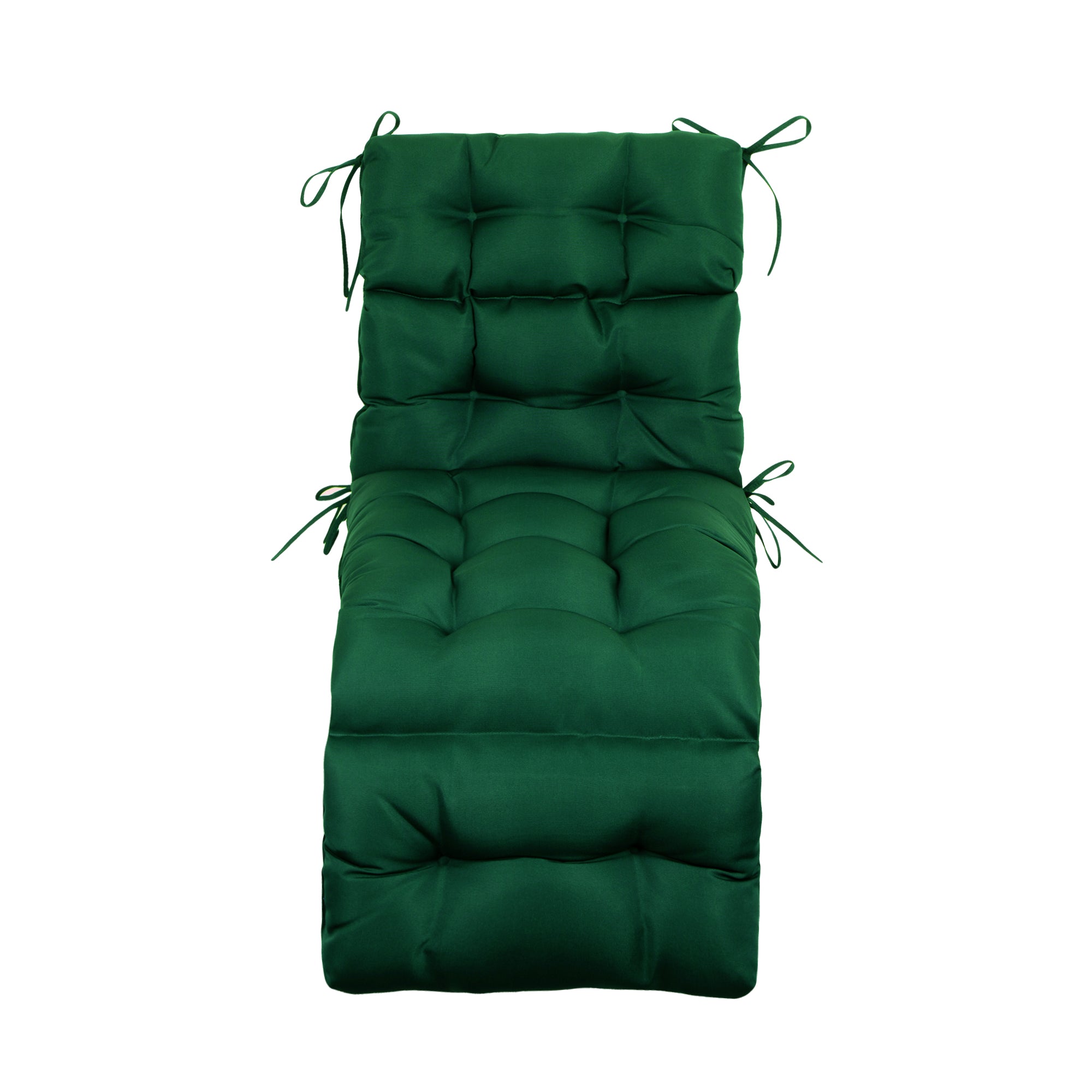 Outdoor Chaise Lounge Cushion 72x22x4 inches, Floral Tufted Thick Replacement Cushion with Ties, All Weather Wicker Patio Furniture Cushion