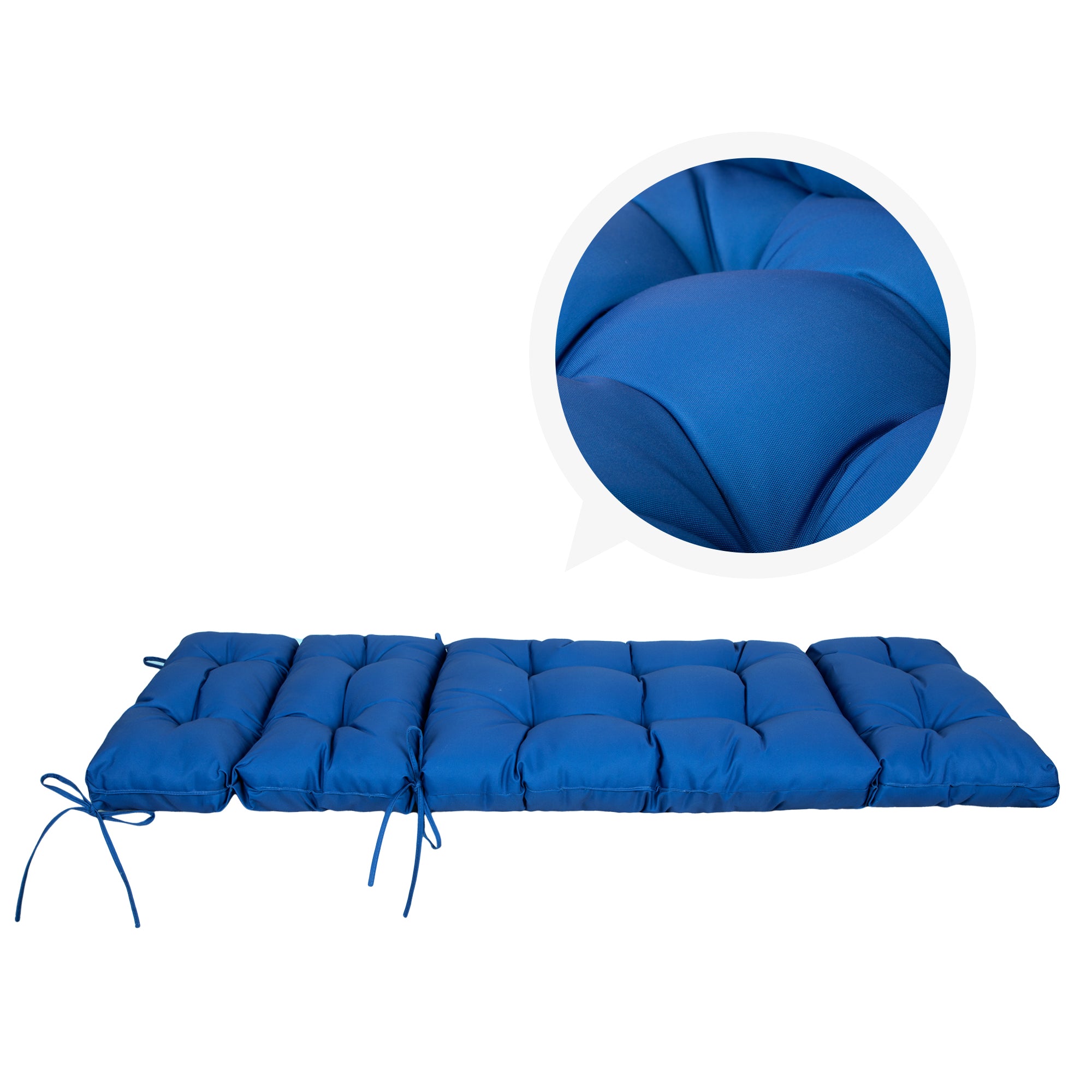 Outdoor Chaise Lounge Cushion 72x22x4 inches, Floral Tufted Thick Replacement Cushion with Ties, All Weather Wicker Patio Furniture Cushion