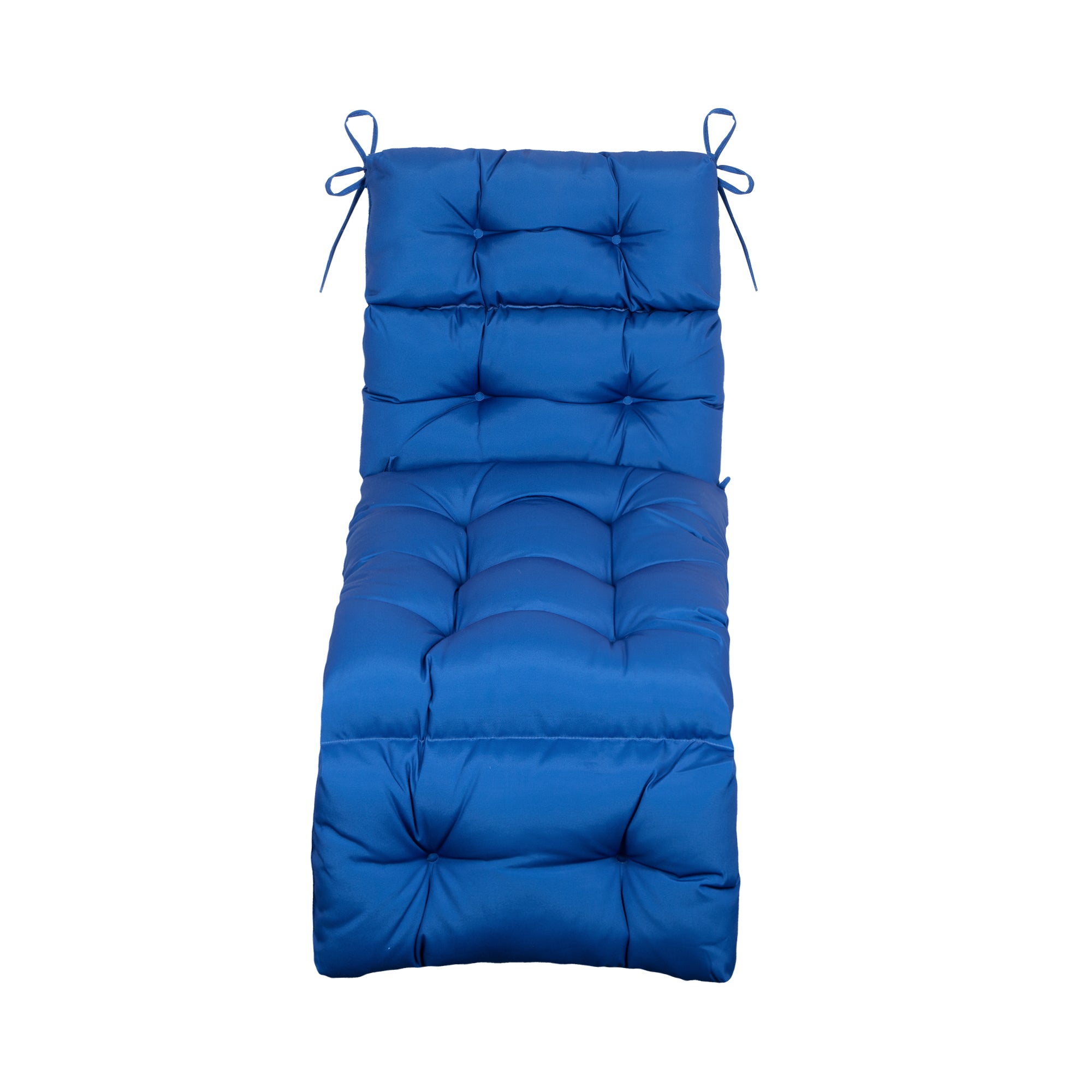 Outdoor Chaise Lounge Cushion 72x22x4 inches, Floral Tufted Thick Replacement Cushion with Ties, All Weather Wicker Patio Furniture Cushion