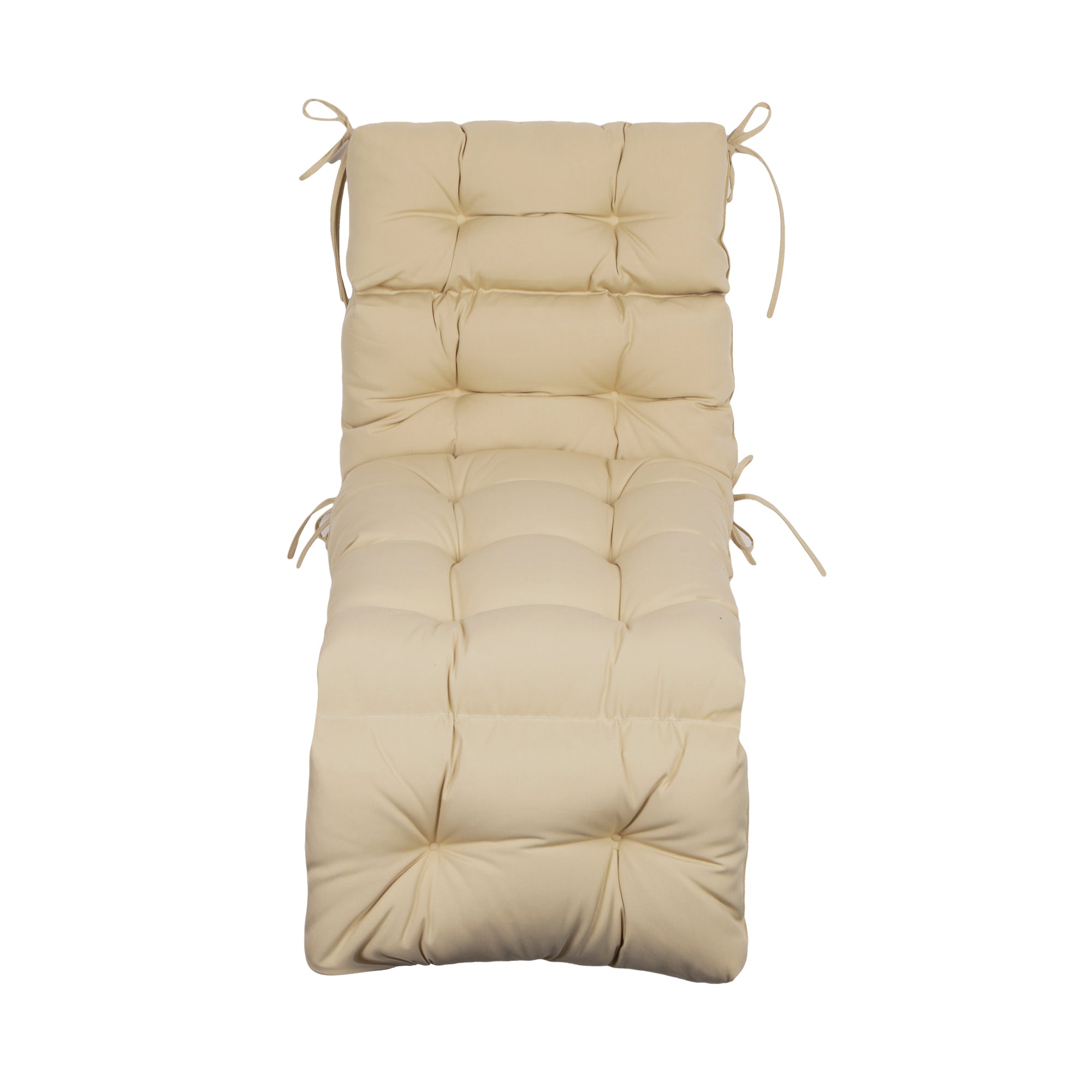 Outdoor Chaise Lounge Cushion 72x22x4 inches, Floral Tufted Thick Replacement Cushion with Ties, All Weather Wicker Patio Furniture Cushion