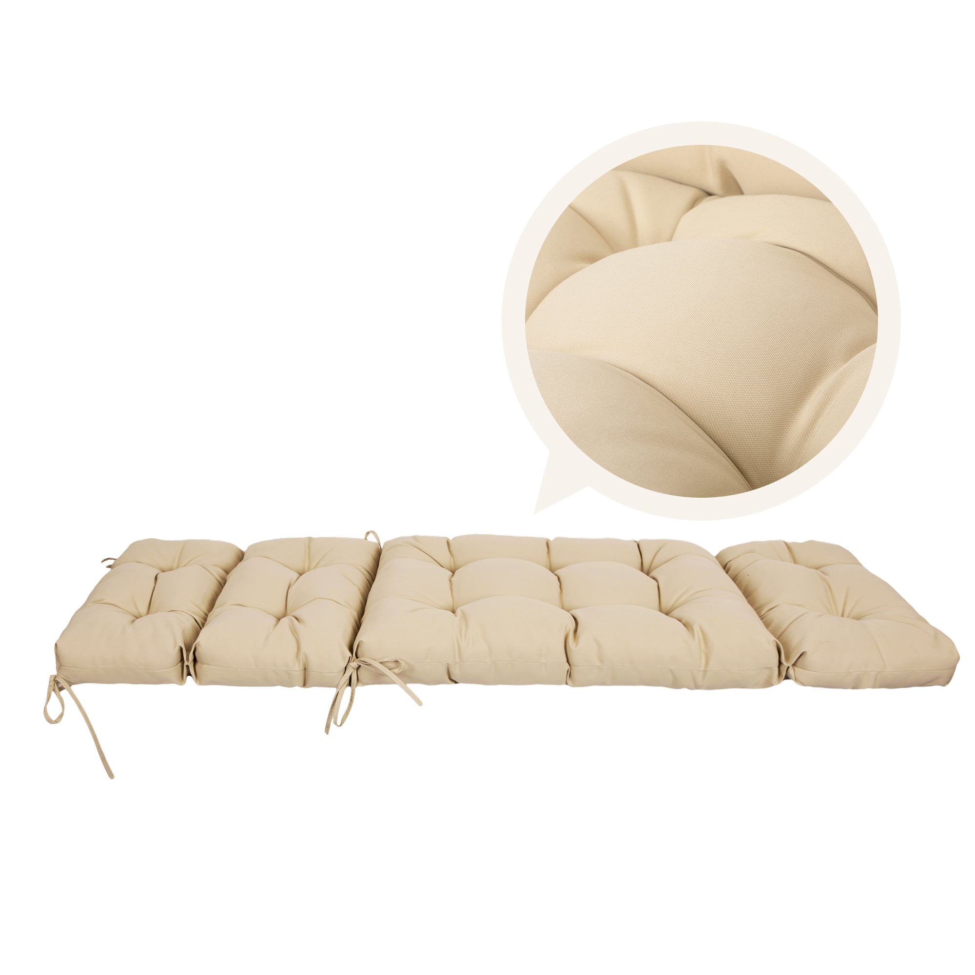 Outdoor Chaise Lounge Cushion 72x22x4 inches, Floral Tufted Thick Replacement Cushion with Ties, All Weather Wicker Patio Furniture Cushion