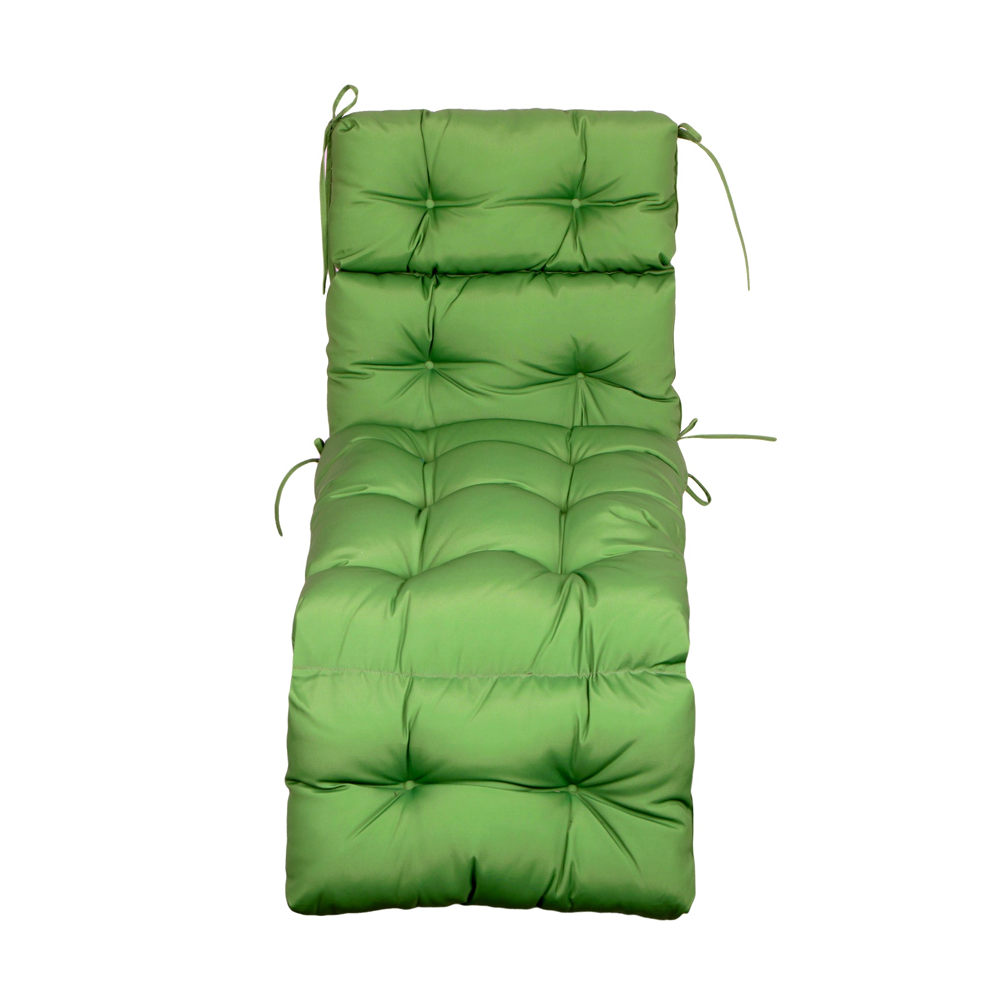 Outdoor Chaise Lounge Cushion 72x22x4 inches, Floral Tufted Thick Replacement Cushion with Ties, All Weather Wicker Patio Furniture Cushion
