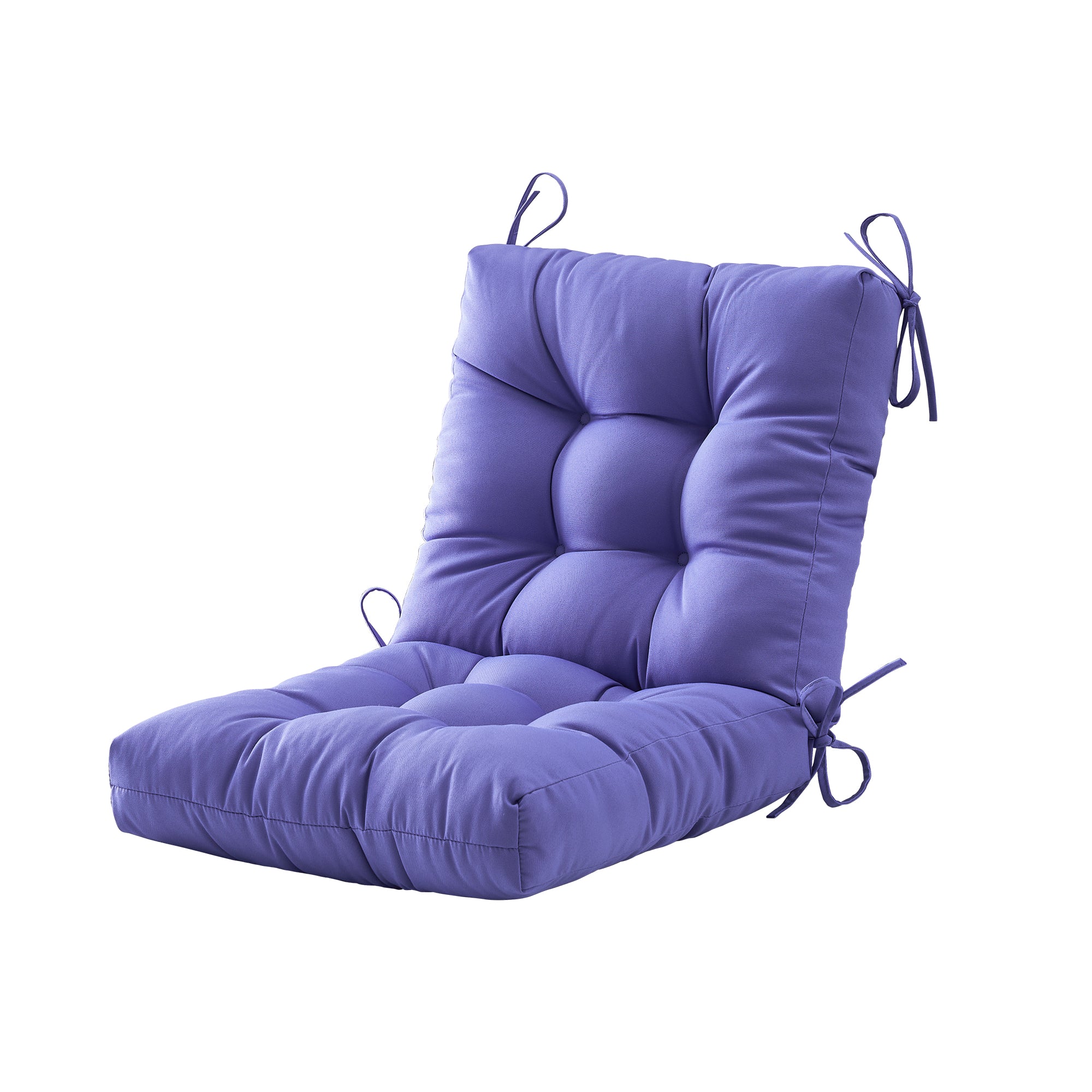 Outdoor Chair Cushion, 4" Thick Tufted Low Back Patio Cushion with Ties, Fade-Resistant Seat Pad for Wicker & Lawn Furniture, 40" x 20" x 4"