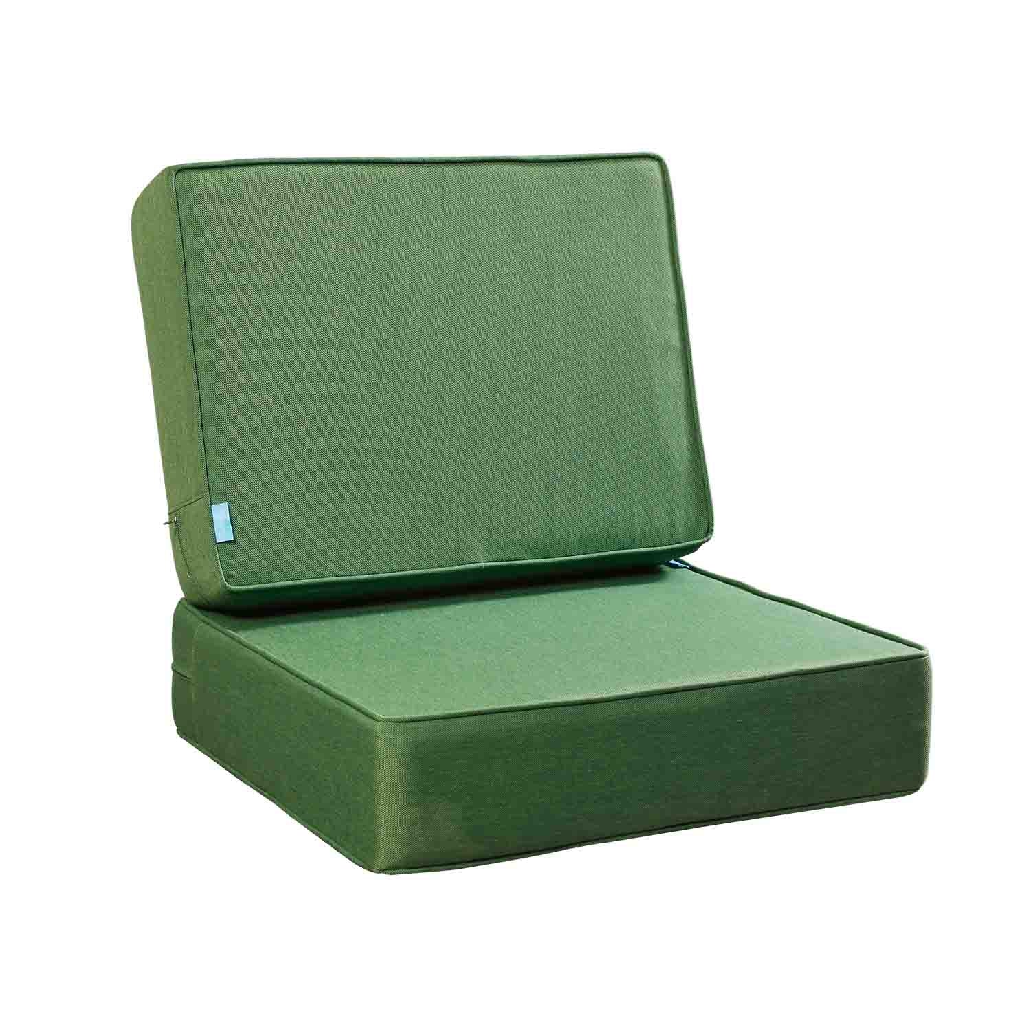 Outdoor Patio Furniture Cushion Set, 6" Thick Deep Seat & Back Cushions with Removable Covers, Fade-Resistant UV Resistant Cushions, 24" x 24"