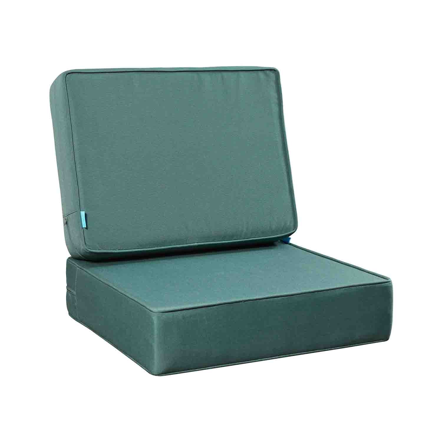 Outdoor Patio Furniture Cushion Set, 6" Thick Deep Seat & Back Cushions with Removable Covers, Fade-Resistant UV Resistant Cushions, 24" x 24"