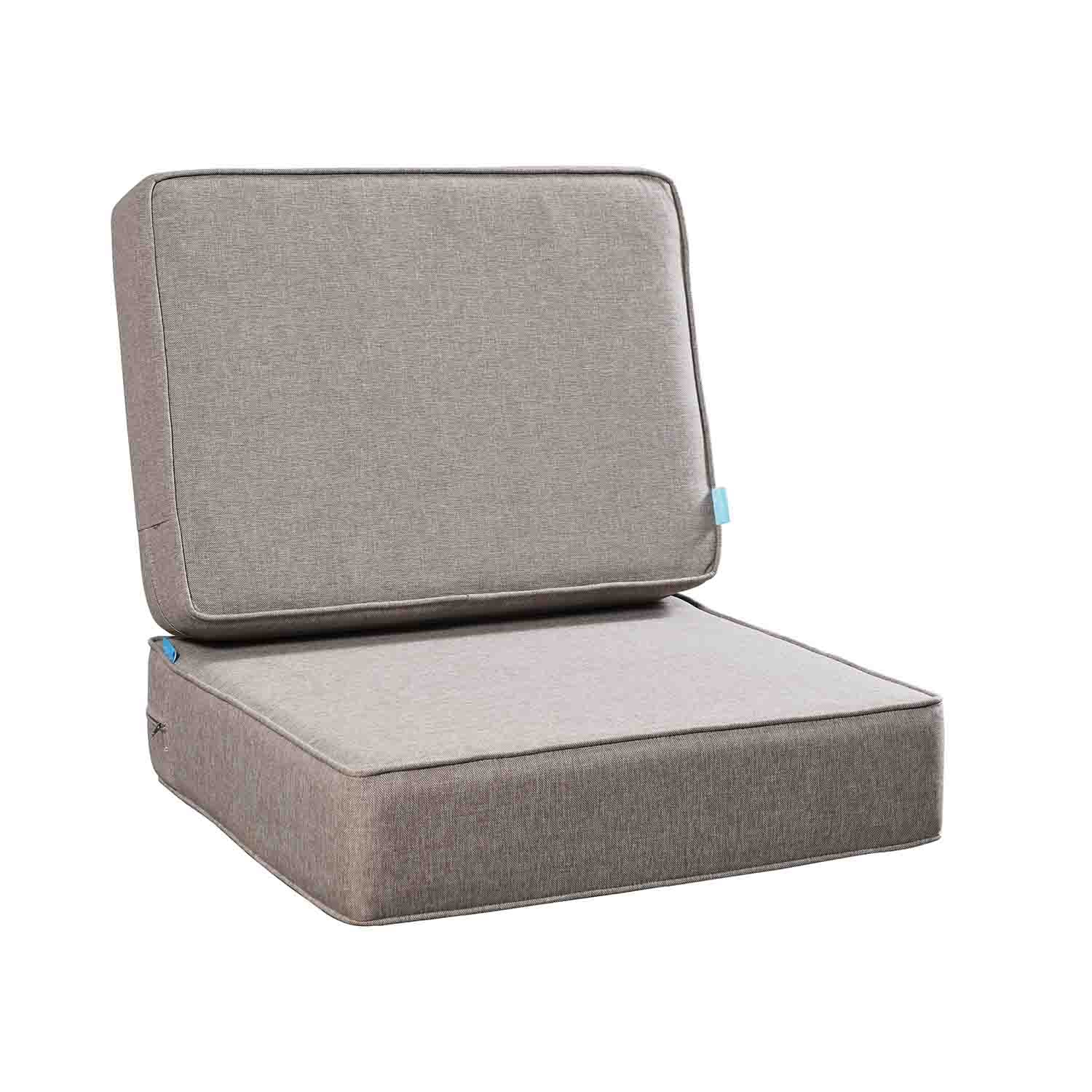 Outdoor Patio Furniture Cushion Set, 6" Thick Deep Seat & Back Cushions with Removable Covers, Fade-Resistant UV Resistant Cushions, 24" x 24"