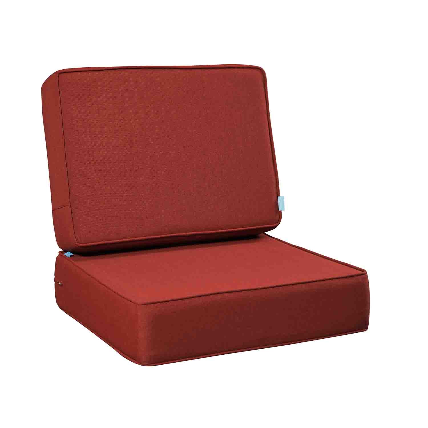 Outdoor Patio Furniture Cushion Set, 6" Thick Deep Seat & Back Cushions with Removable Covers, Fade-Resistant UV Resistant Cushions, 24" x 24"